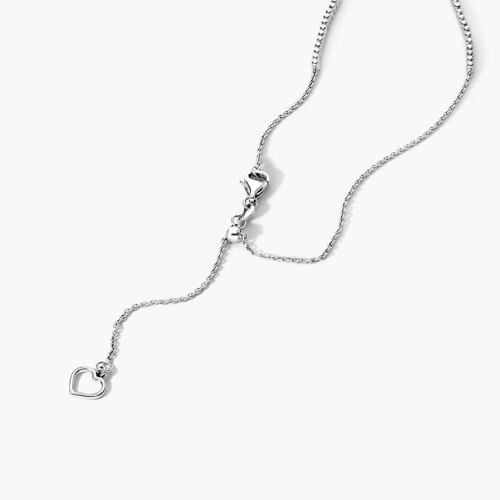 14K White Gold Riviera Diamond Necklace