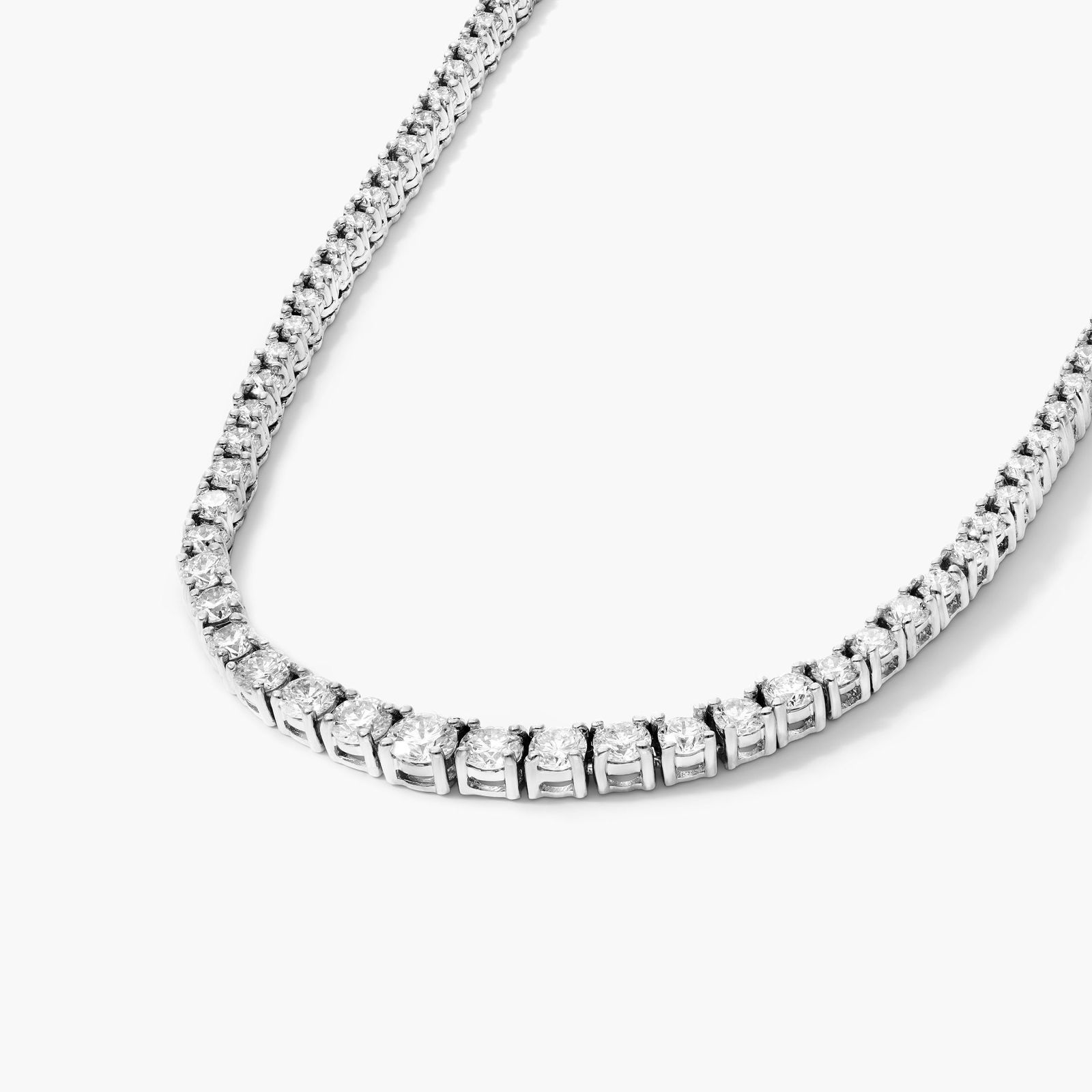 14K White Gold Riviera Tennis Necklace (4.00 CTW)