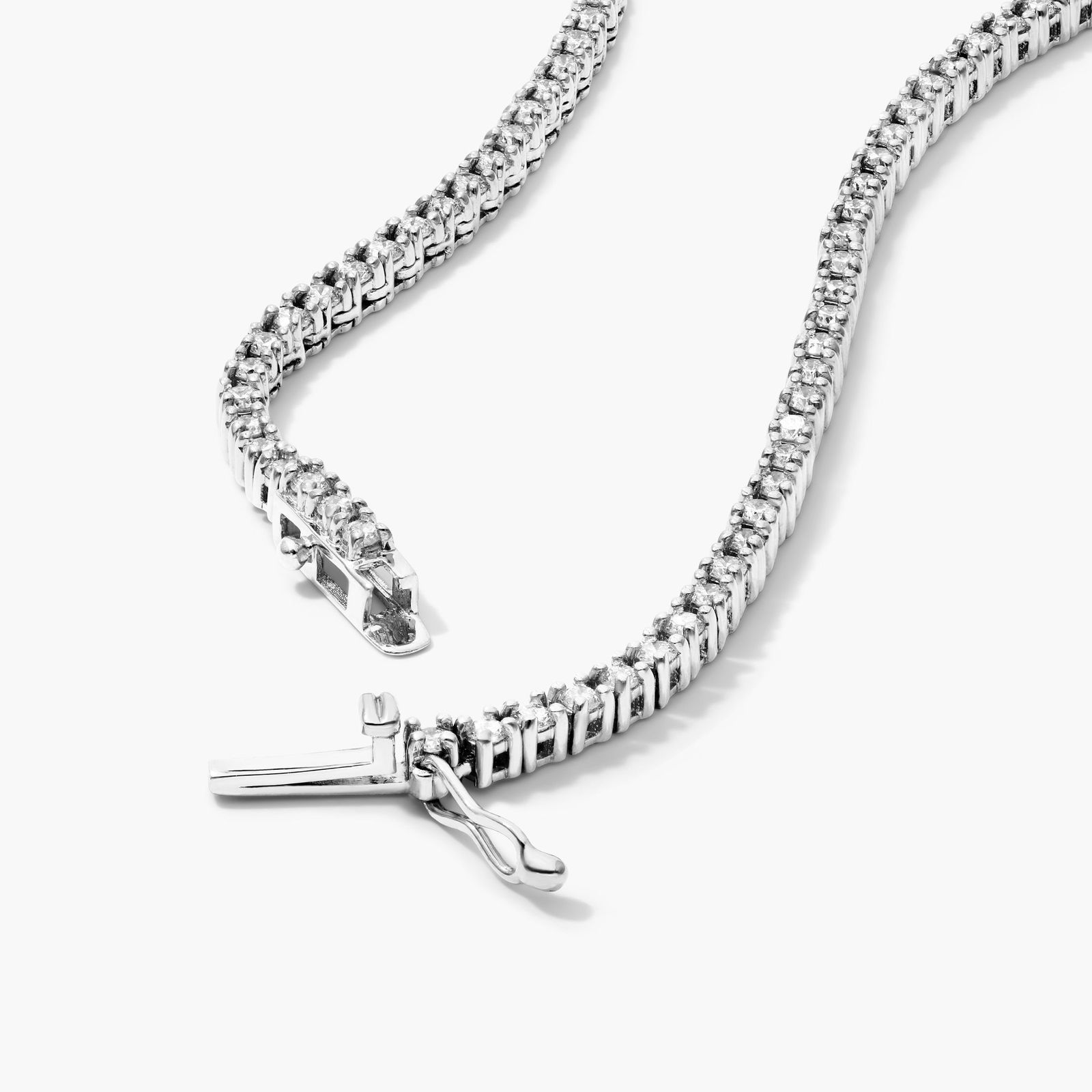 14K White Gold Riviera Tennis Necklace (4.00 CTW)