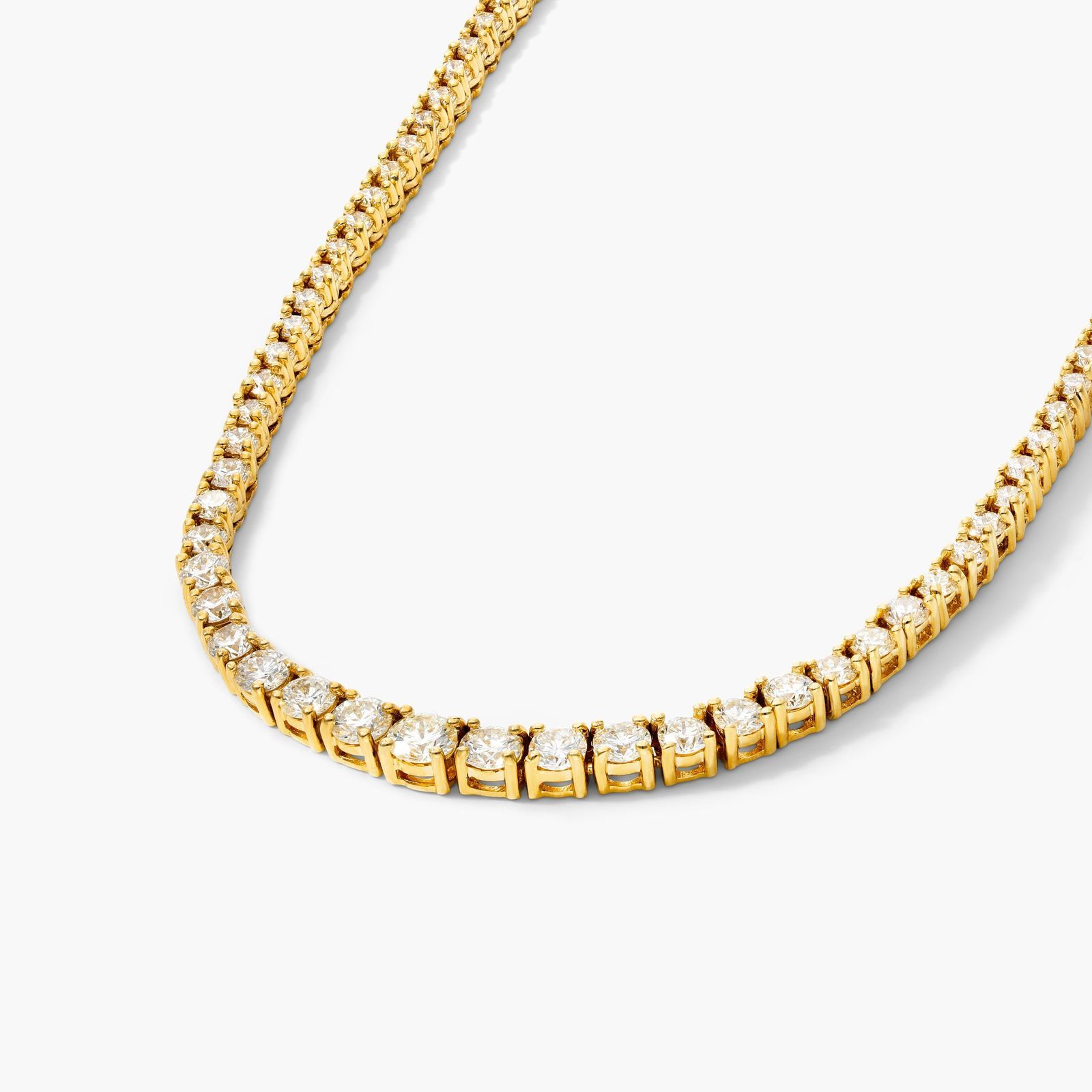 14K Yellow Gold Riviera Tennis Necklace (4.00 CTW)