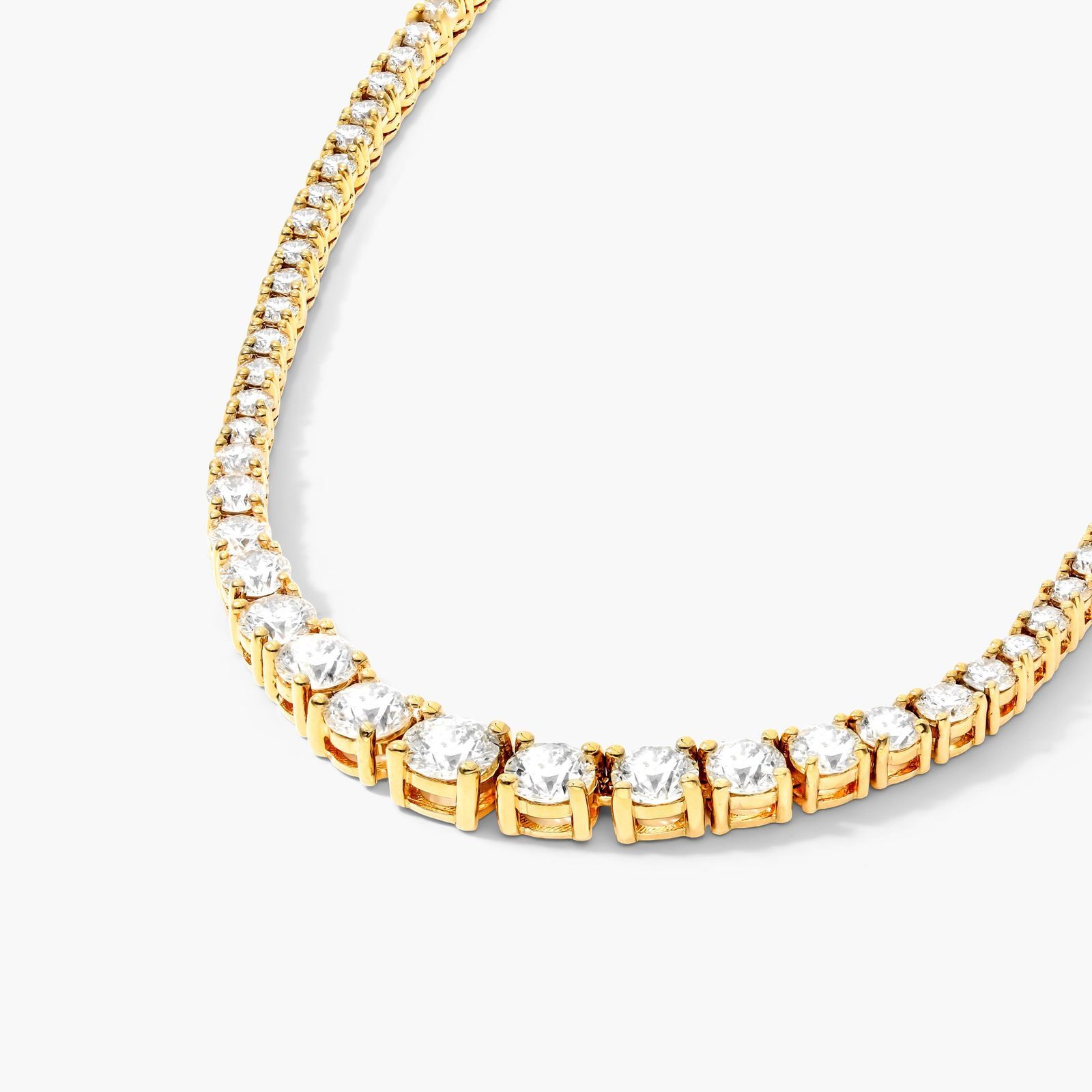 14K Yellow Gold Riviera Tennis Necklace (7.00 CTW)