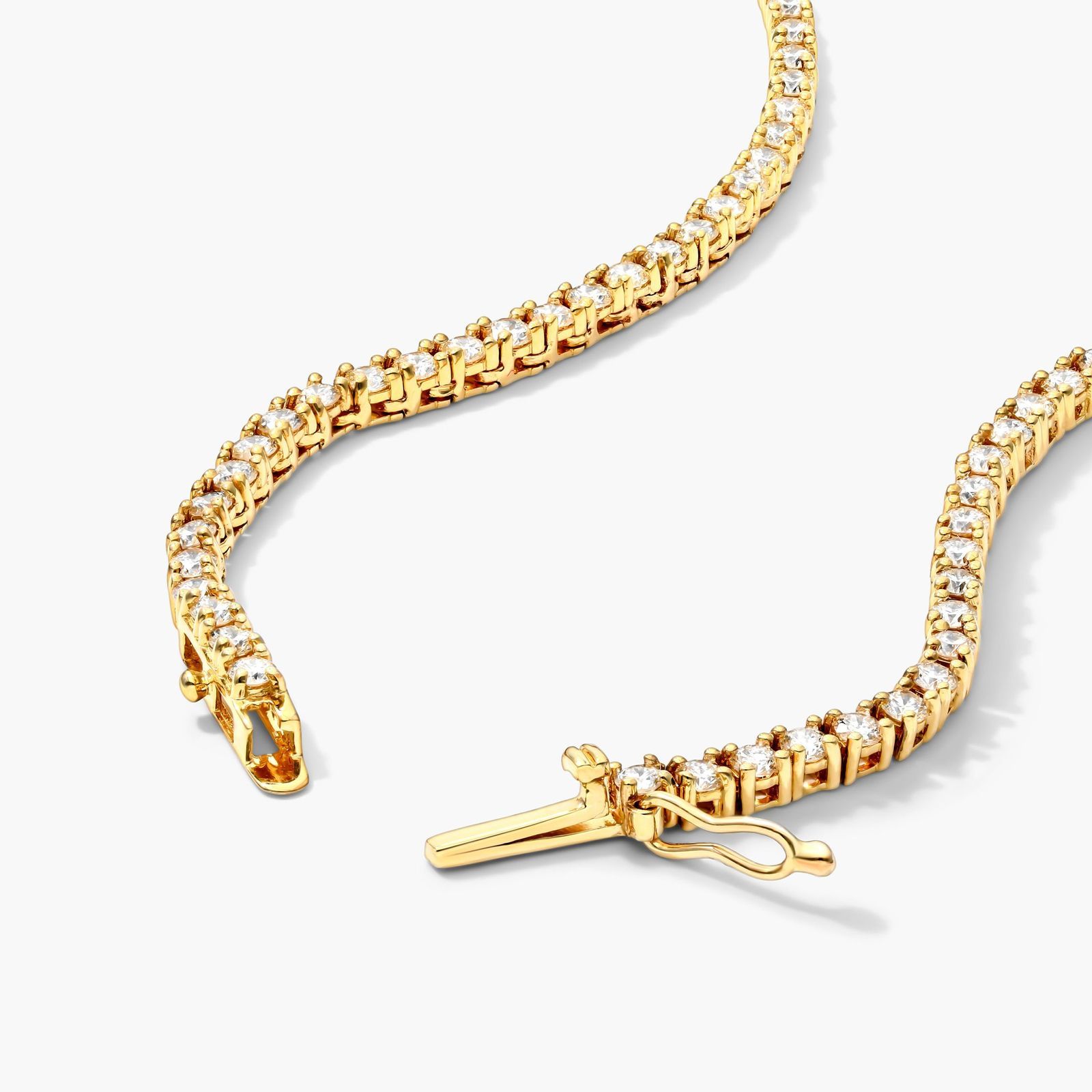 14K Yellow Gold Riviera Tennis Necklace (7.00 CTW)