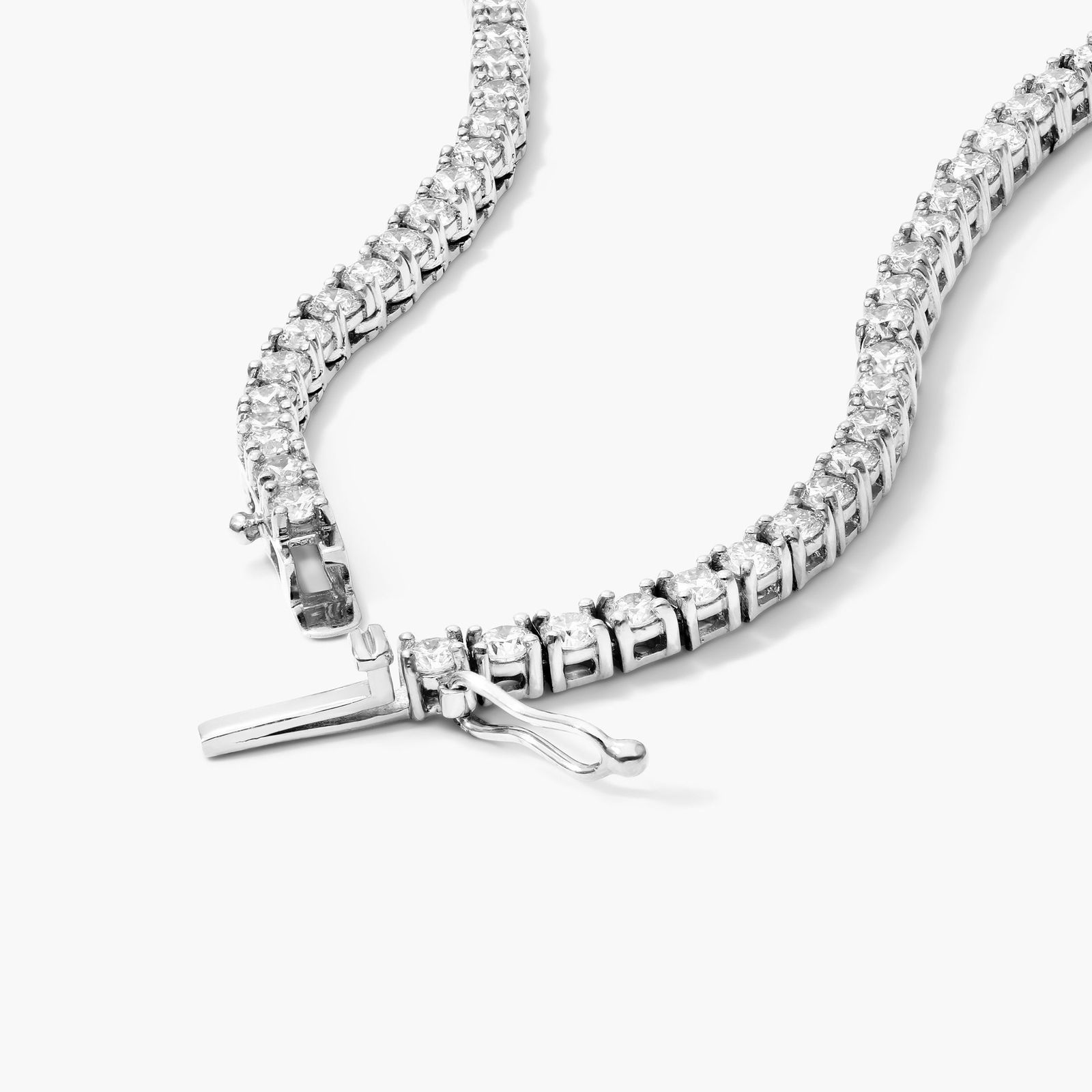 14K White Gold Riviera Tennis Necklace (9.00 CTW)