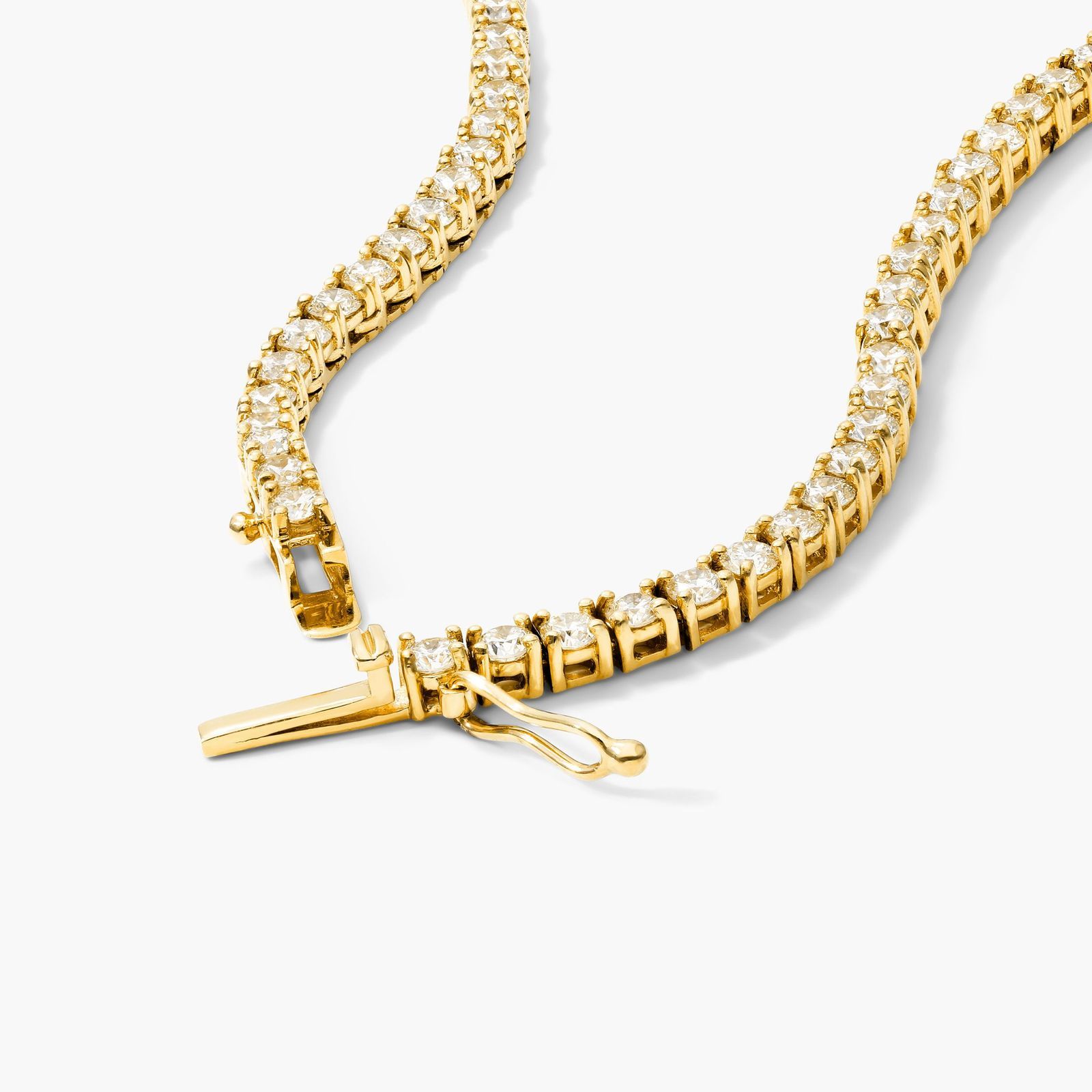 14K Yellow Gold Riviera Tennis Necklace (9.00 CTW)