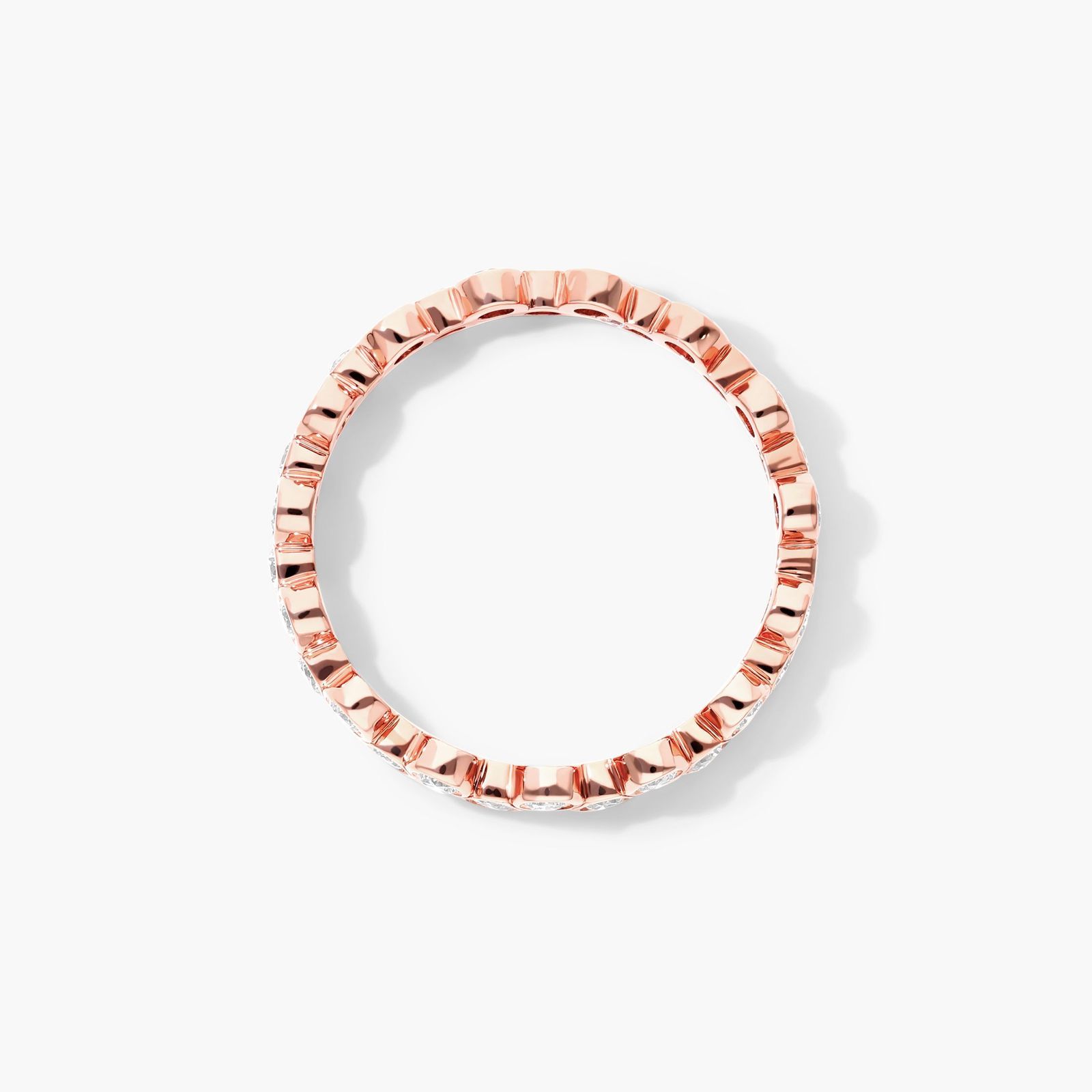 Crease Round Diamond Ring In 14K Rose Gold