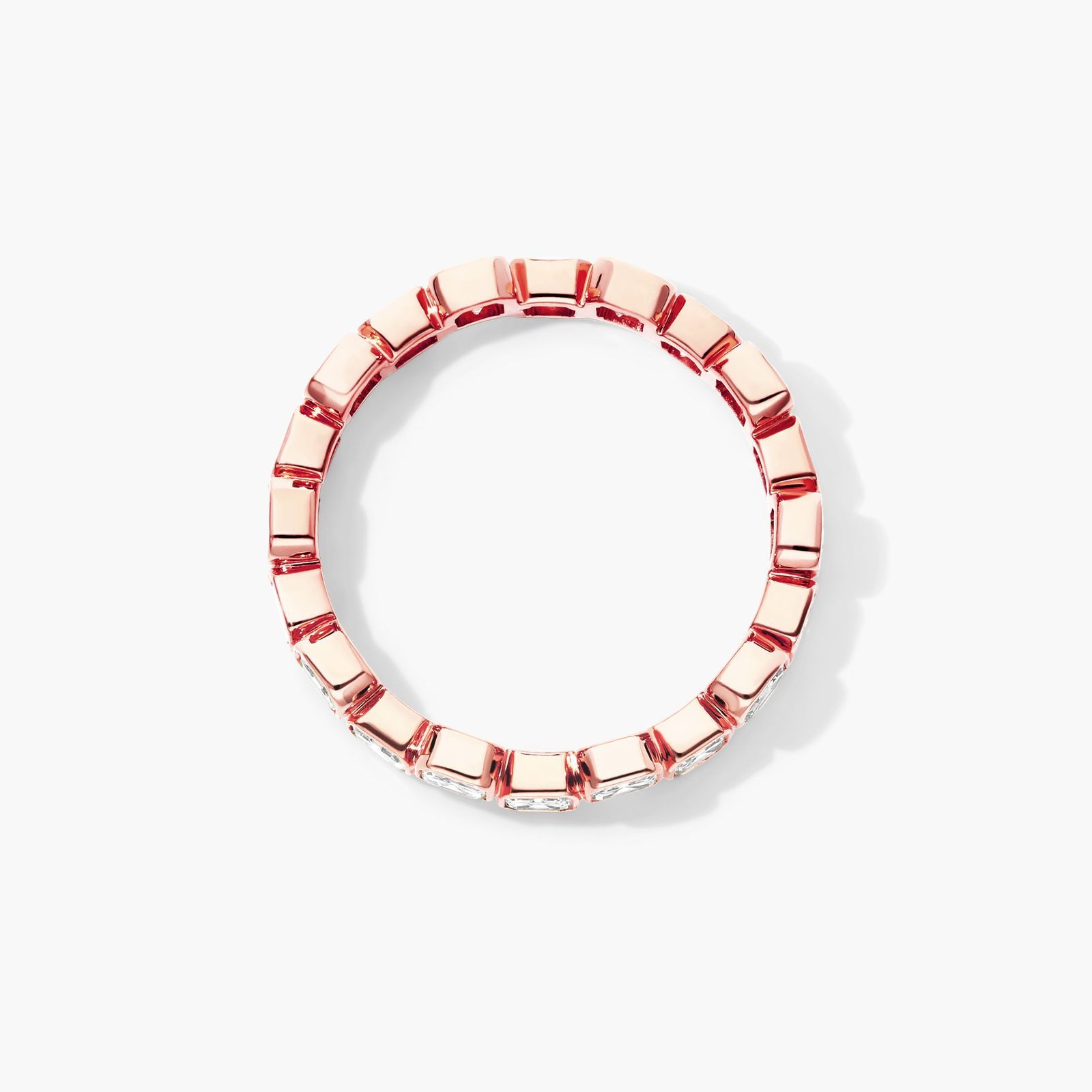 Crease Asscher Cut Diamond Ring In 14K Rose Gold