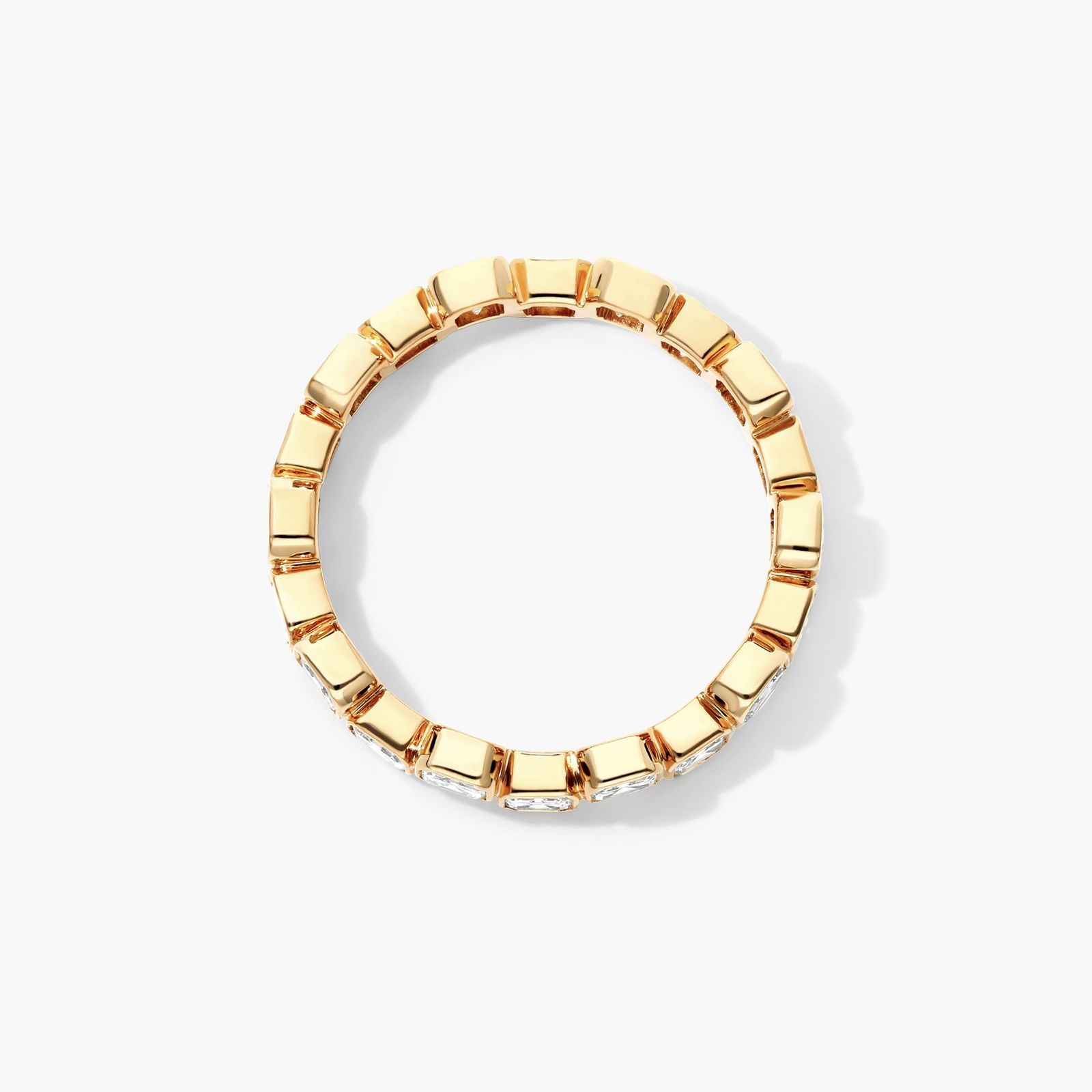 Crease Asscher Cut Diamond Ring In 14K Yellow Gold