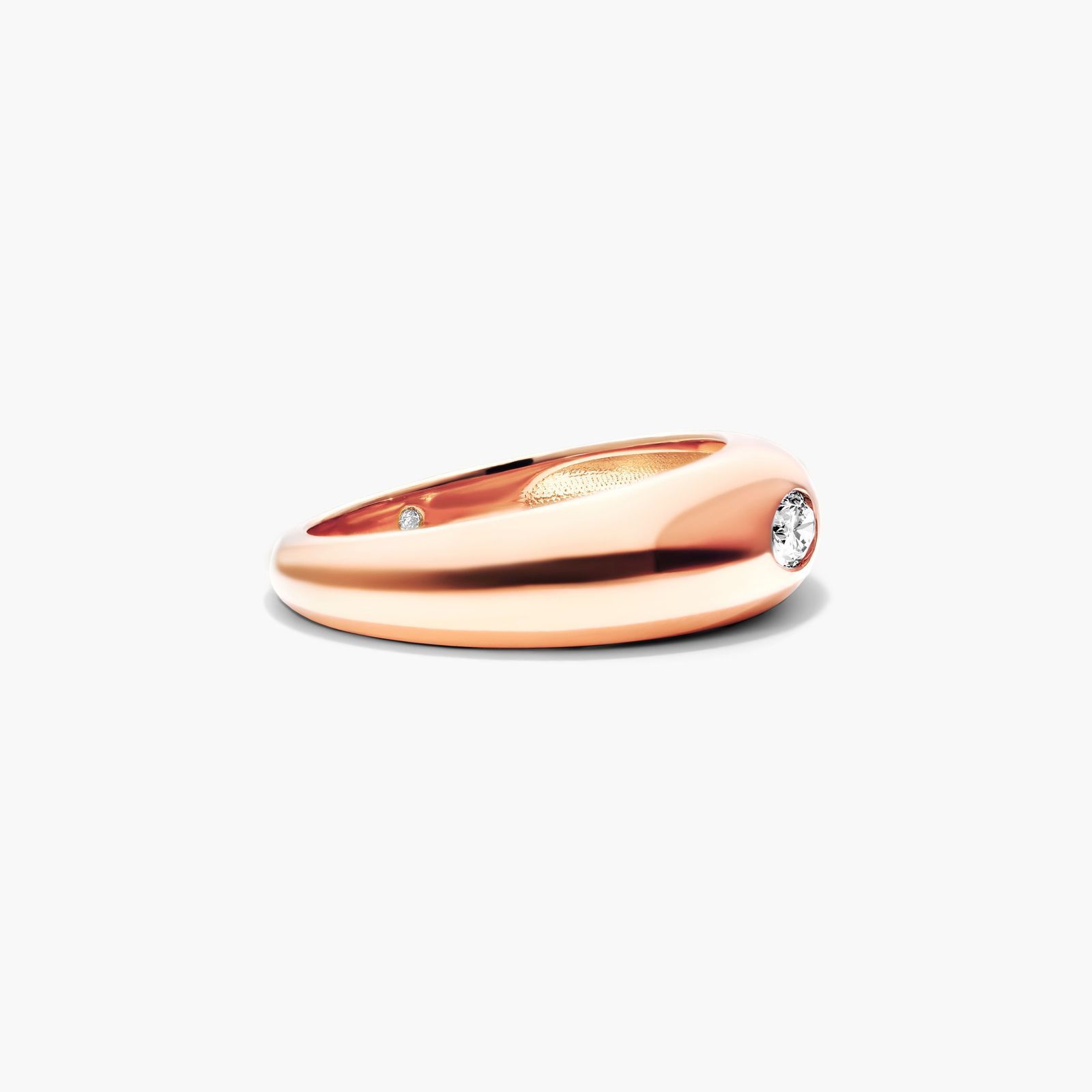 Oval Cut Diamond Dome Ring In 14K Rose Gold