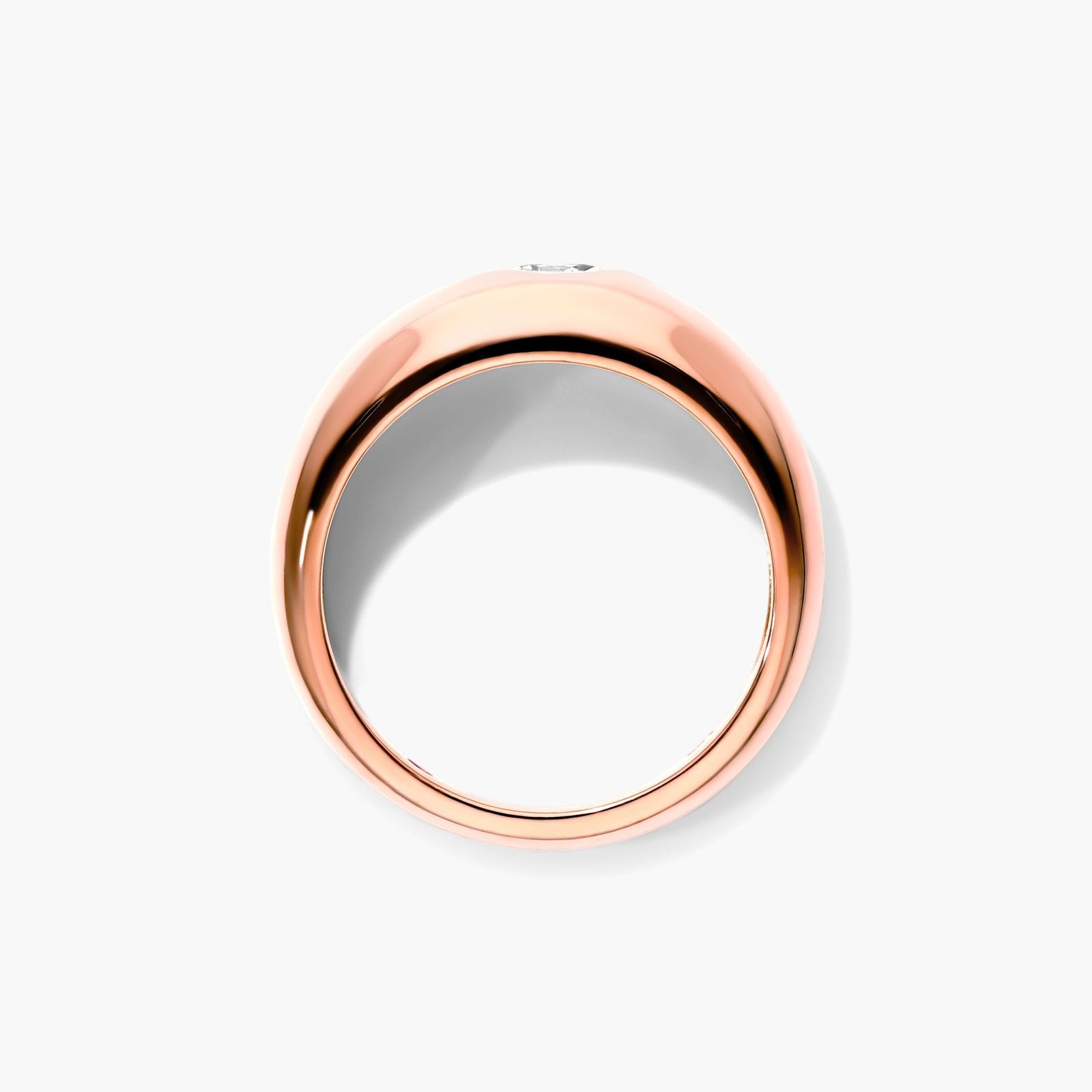 Oval Cut Diamond Dome Ring In 14K Rose Gold