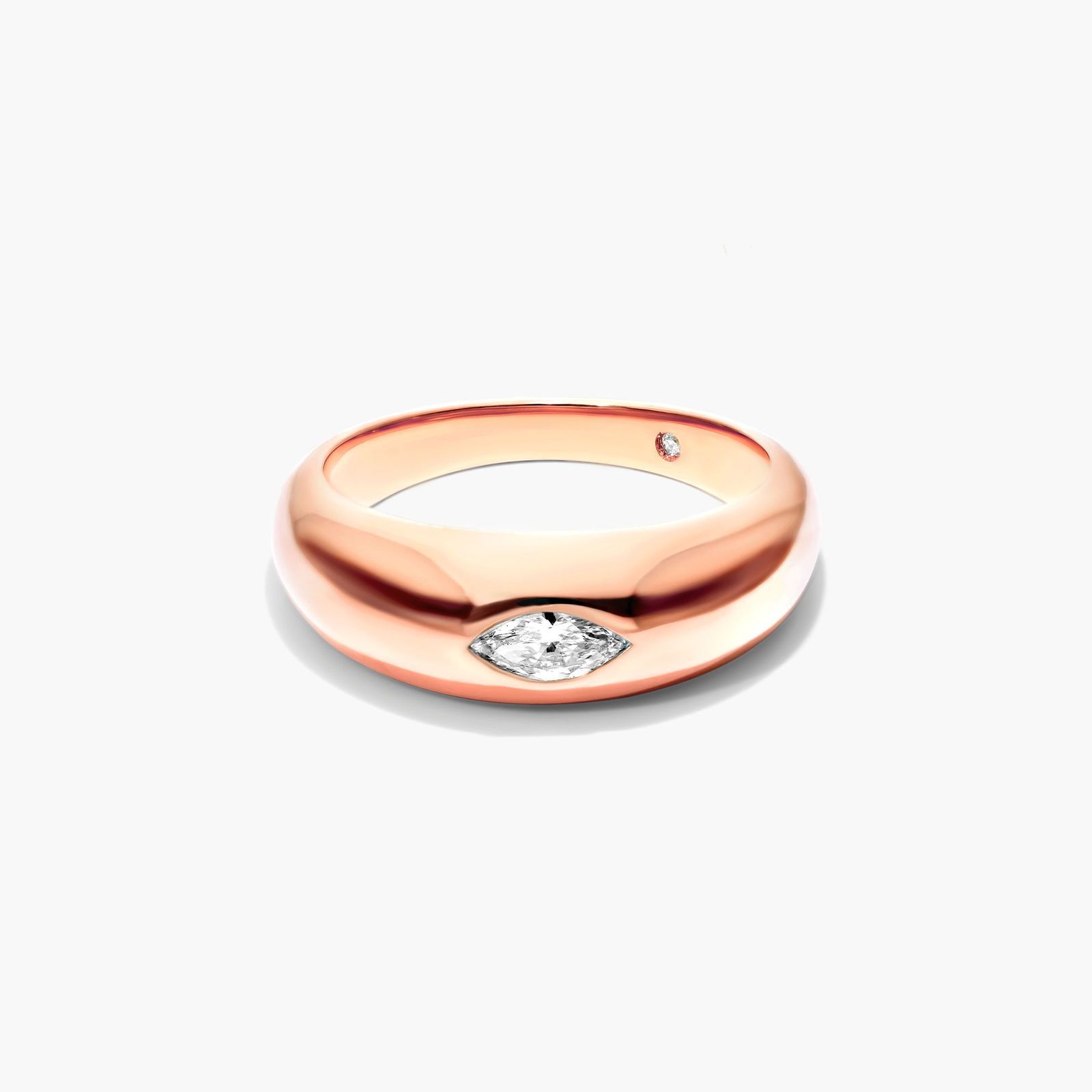 Marquise Cut Diamond Dome Ring In 14K Rose Gold
