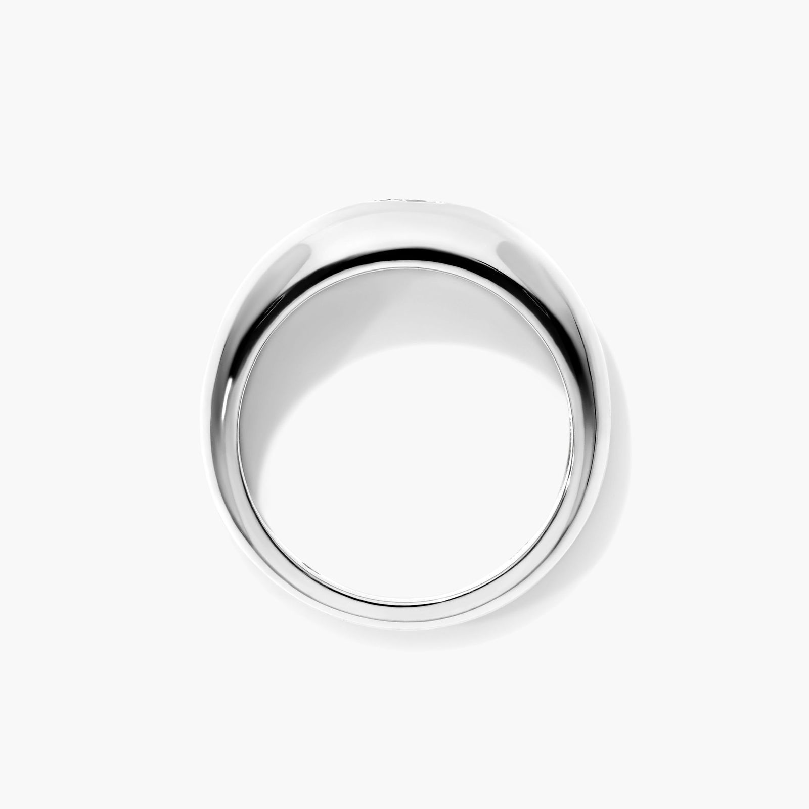 Marquise Cut Diamond Dome Ring In 14K White Gold