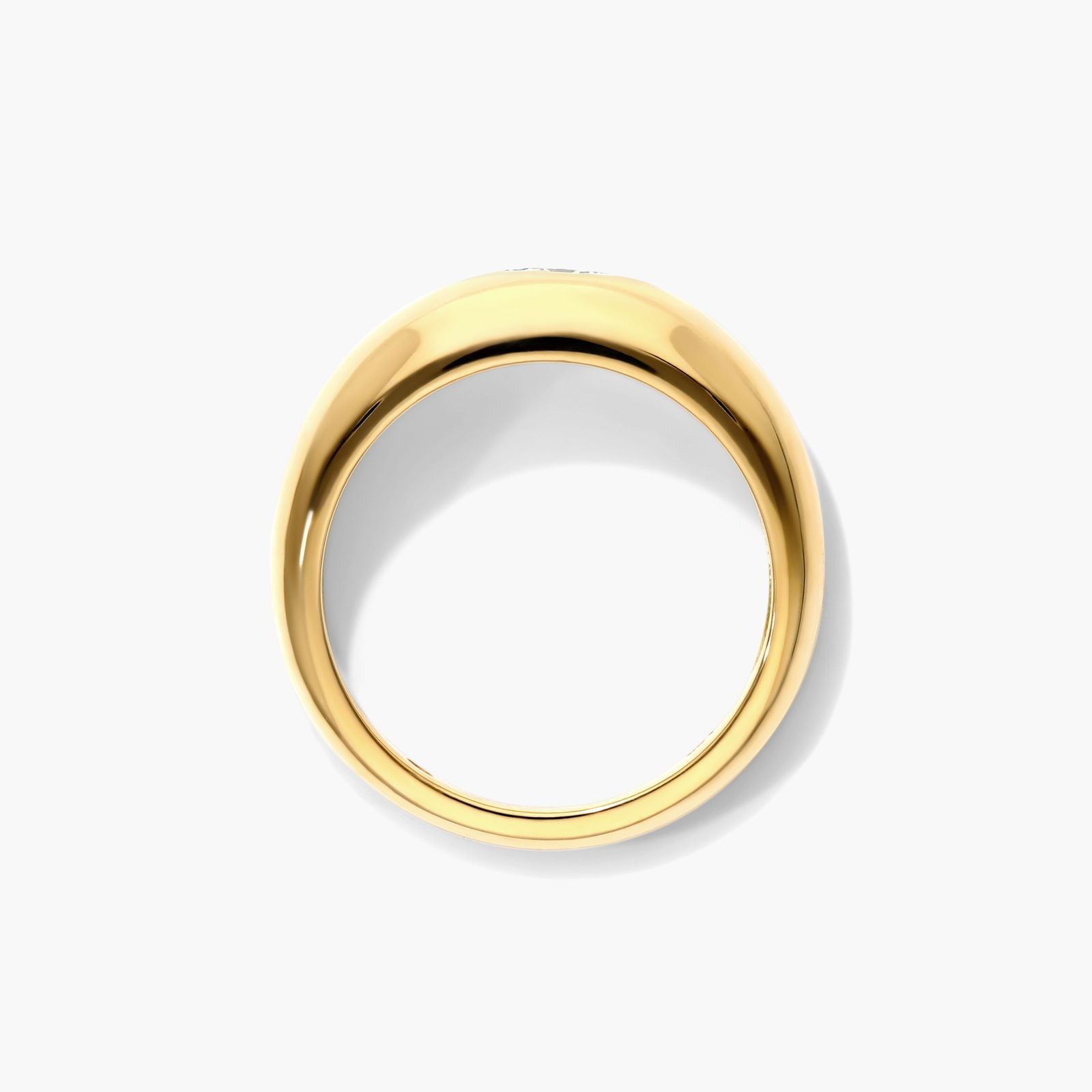 Marquise Cut Diamond Dome Ring In 14K Yellow Gold