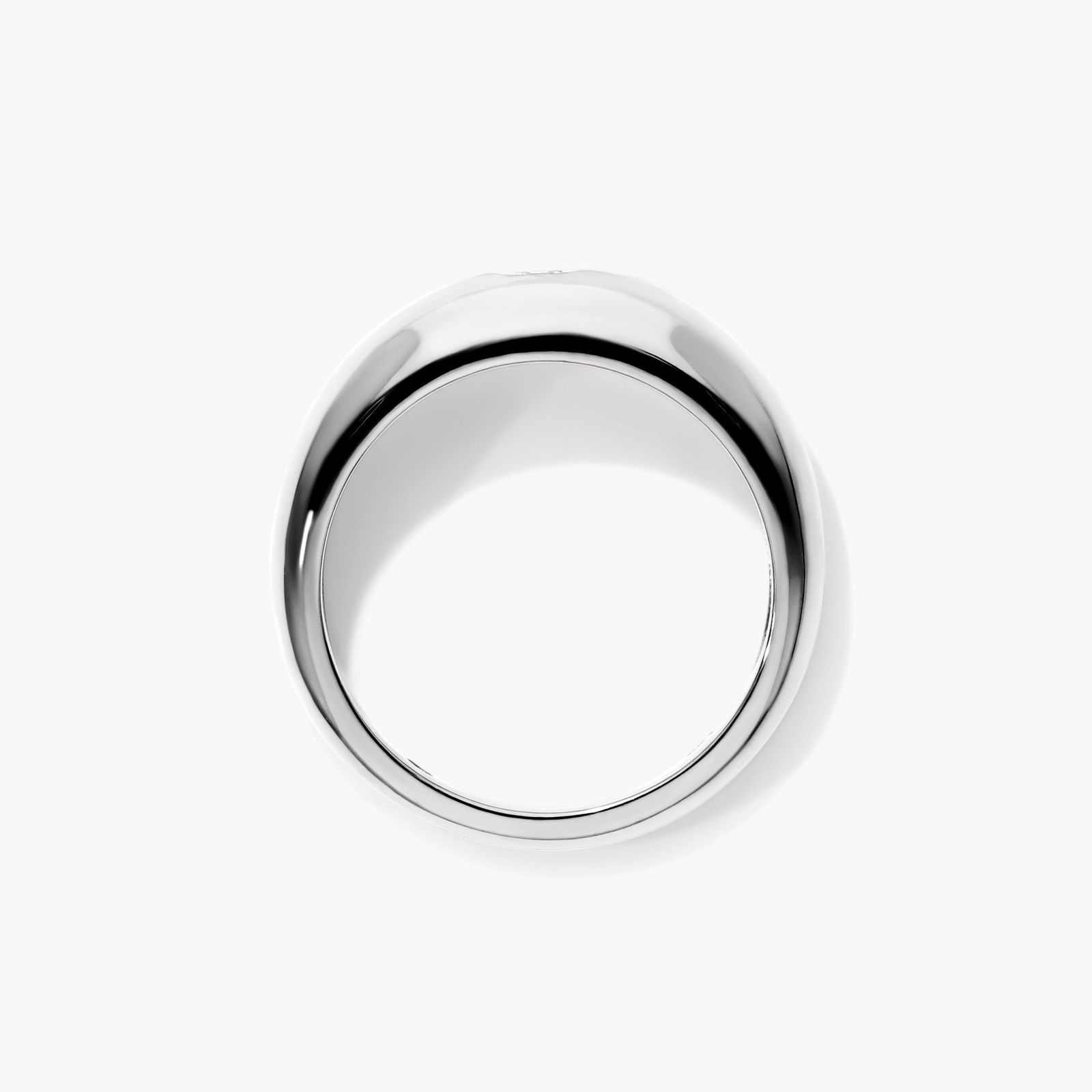 Asscher Cut Diamond Dome Ring In 14K White Gold