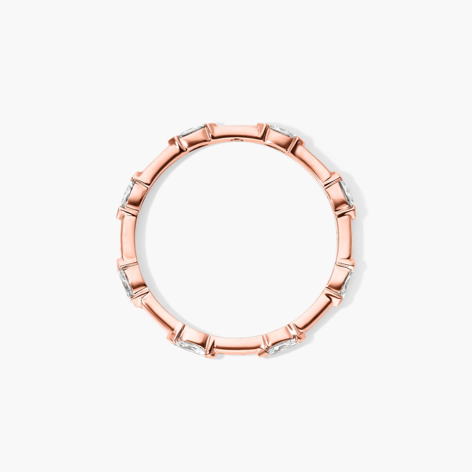 Marquise Cut Diamond Station Ring In 14K Rose Gold
