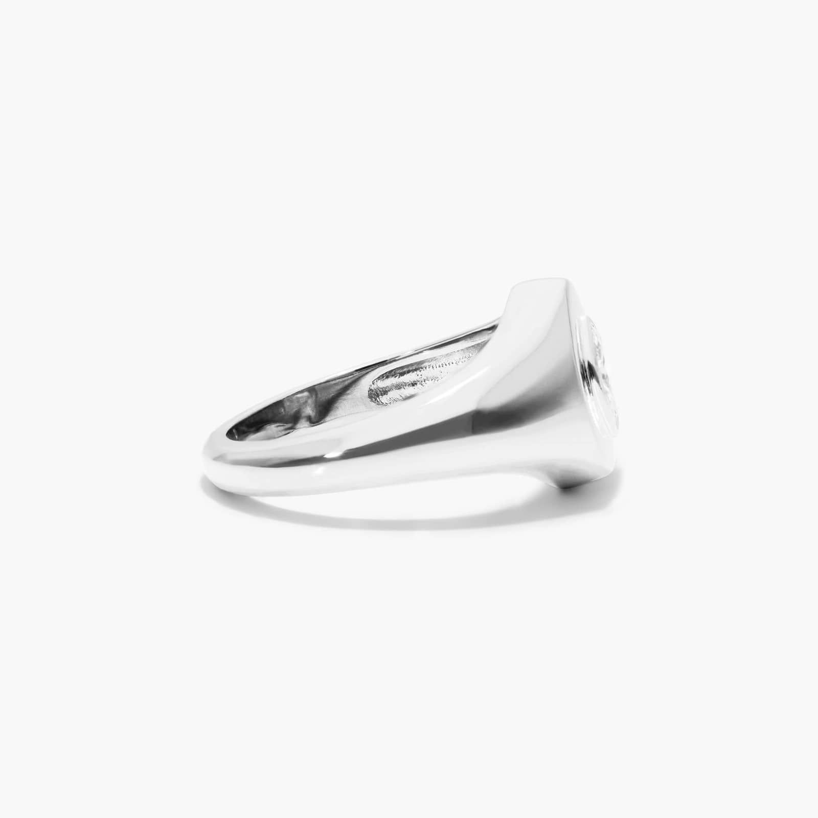 Marquise Cut Diamond Signet Ring In 14K White Gold