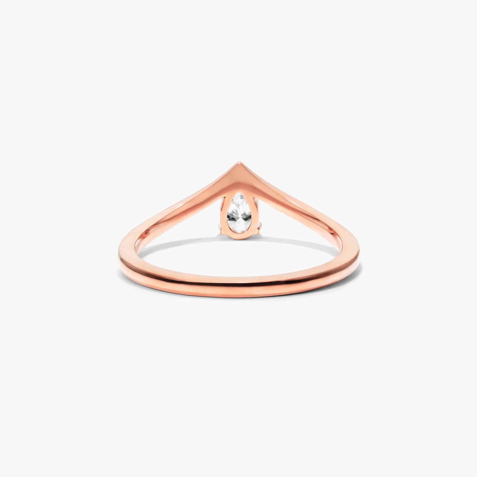 Pear Shape Diamond Pinnacle Ring In 14K Rose Gold