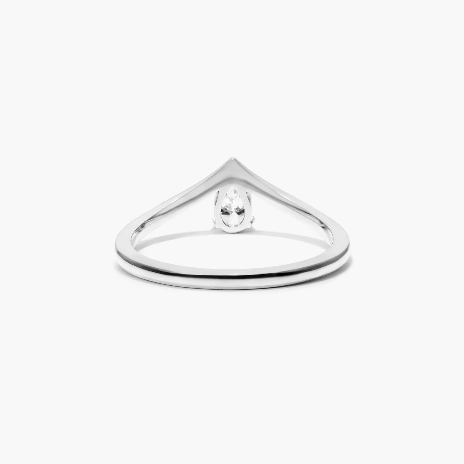 Pear Shape Diamond Pinnacle Ring In 14K White Gold