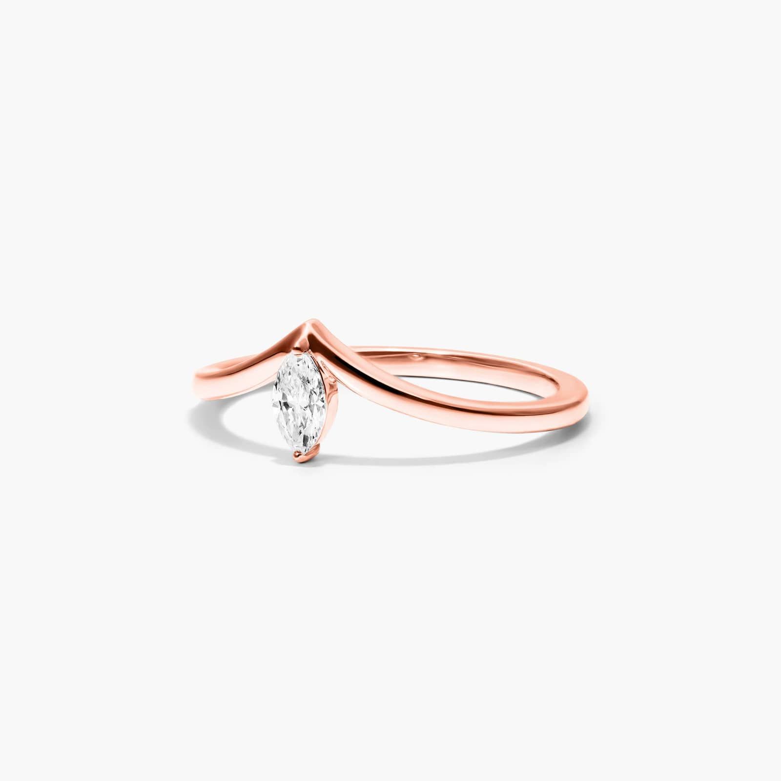 Marquise Cut Diamond Pinnacle Ring In 14K Rose Gold