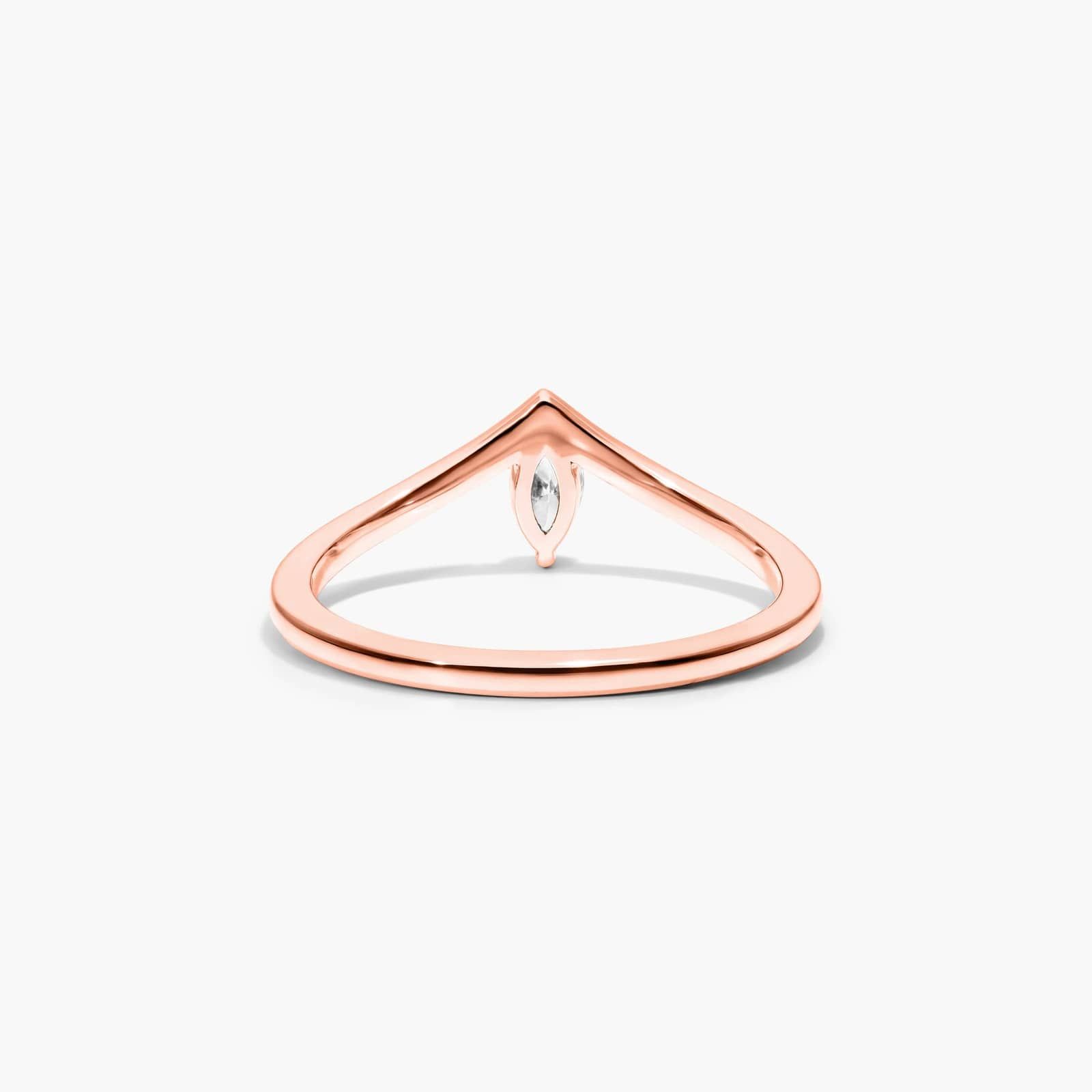 Marquise Cut Diamond Pinnacle Ring In 14K Rose Gold