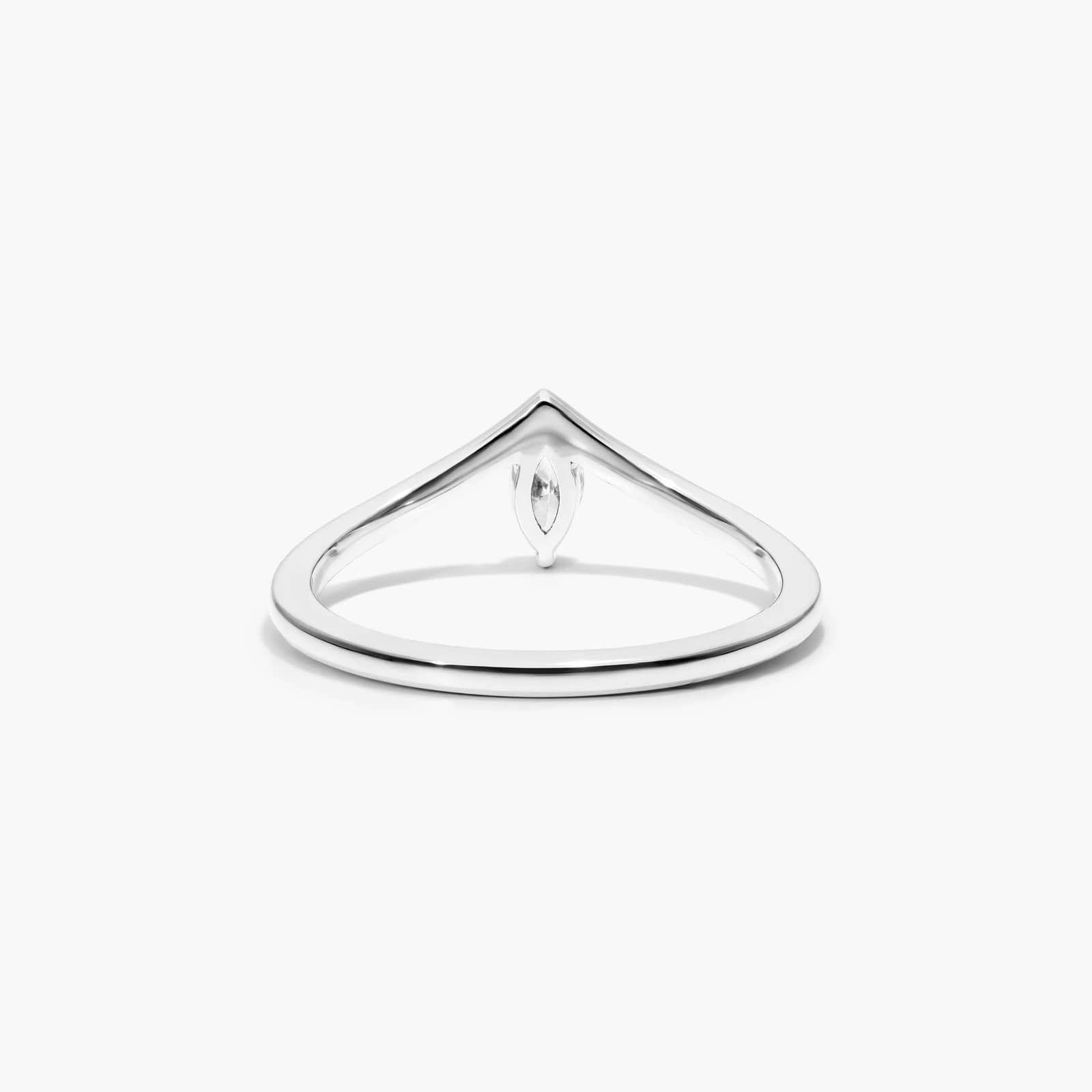 Marquise Cut Diamond Pinnacle Ring In 14K White Gold