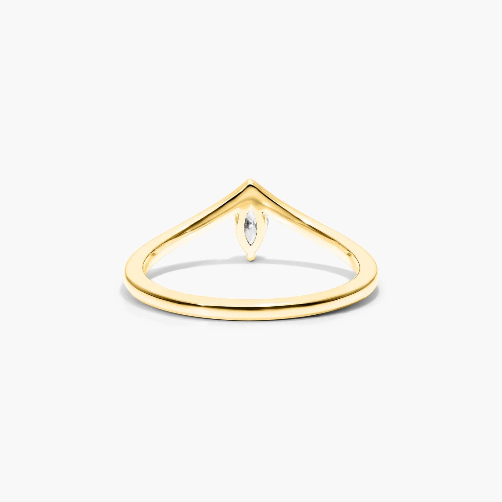 Marquise Cut Diamond Pinnacle Ring In 14K Yellow Gold