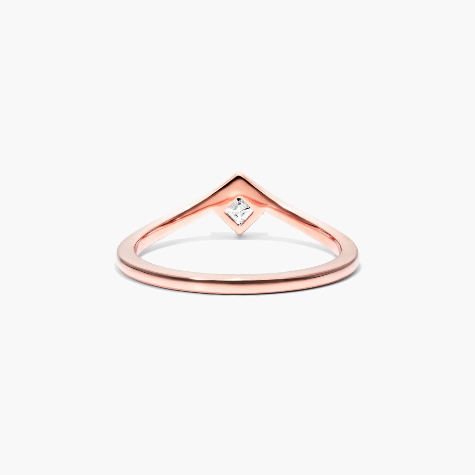 Asscher Cut Diamond Pinnacle Ring In 14K Rose Gold