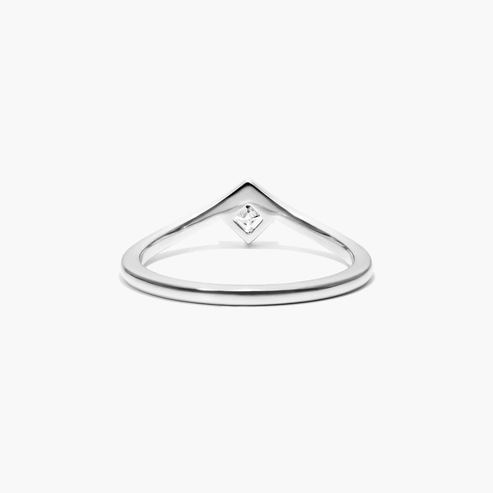 Asscher Cut Diamond Pinnacle Ring In 14K White Gold