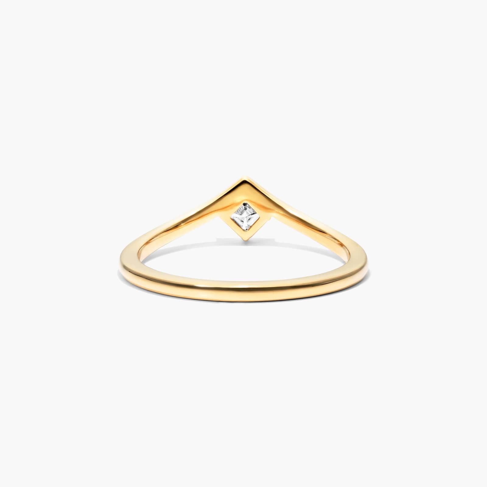 Asscher Cut Diamond Pinnacle Ring In 14K Yellow Gold