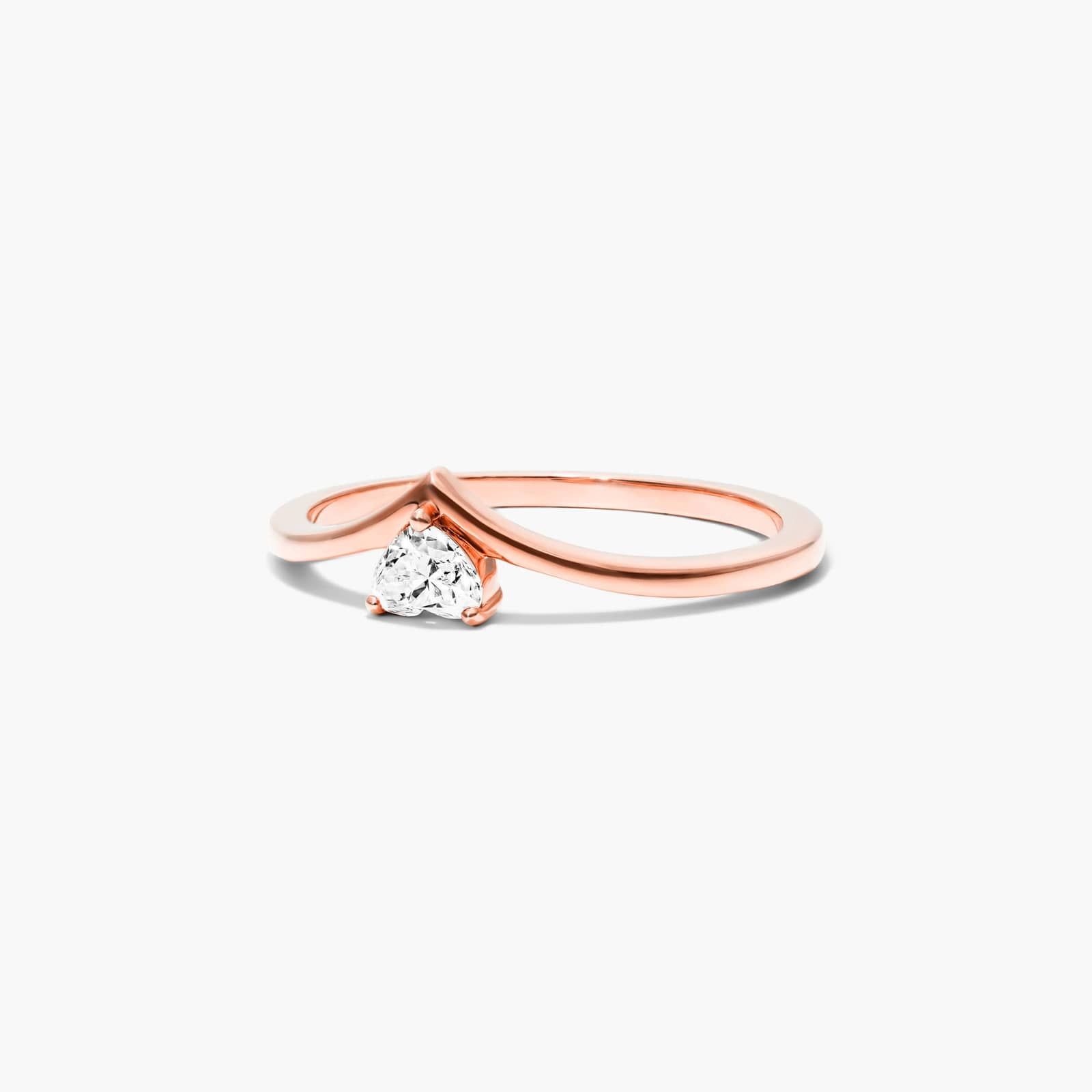 Heart Shape Diamond Pinnacle Ring In 14K Rose Gold