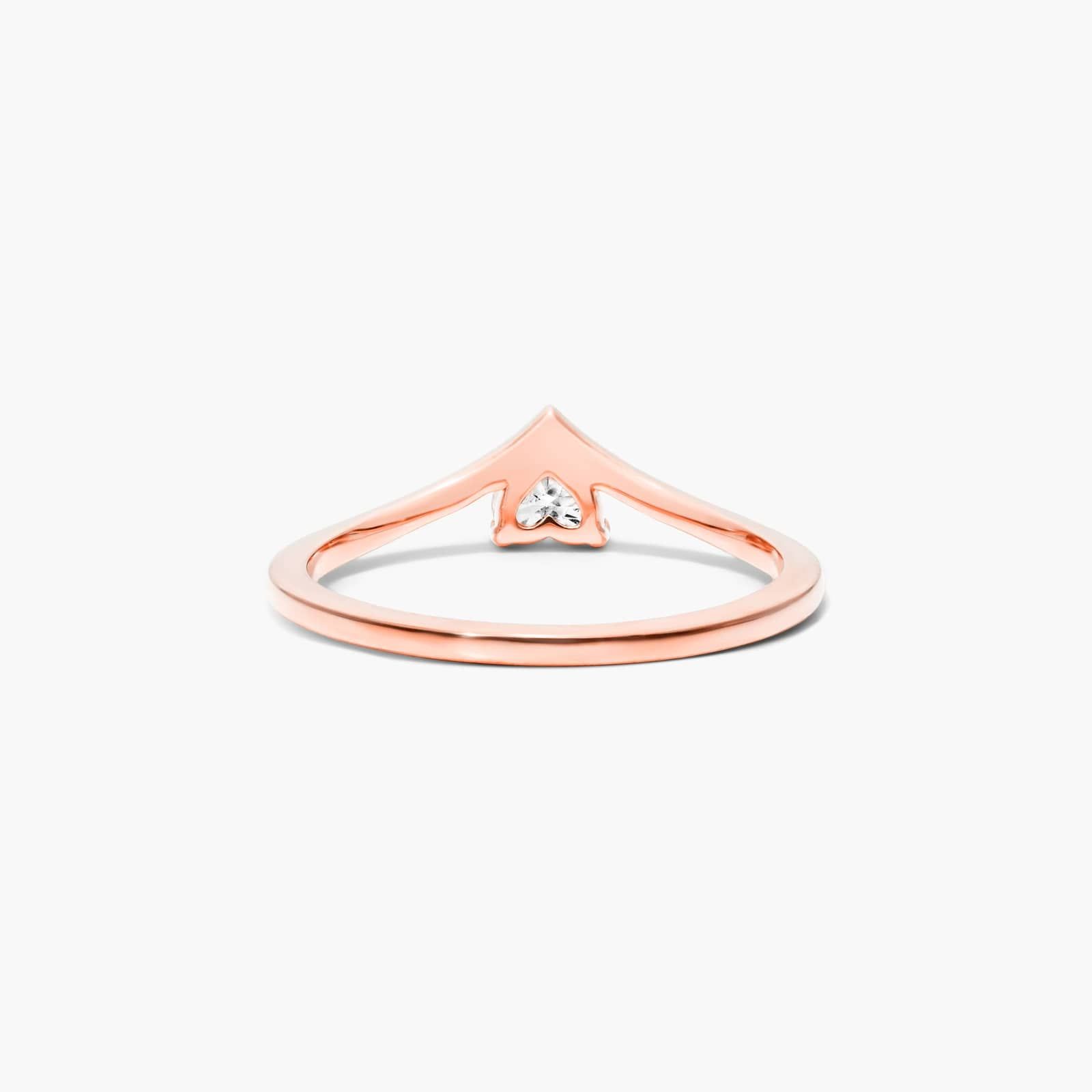 Heart Shape Diamond Pinnacle Ring In 14K Rose Gold
