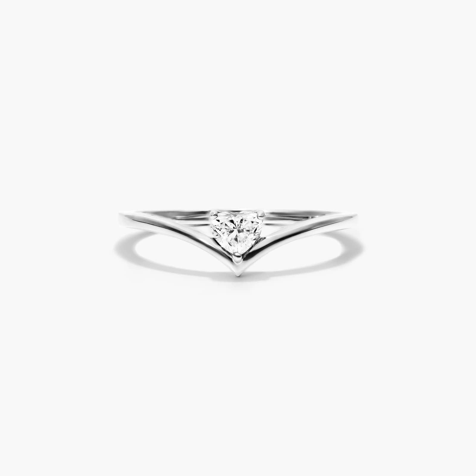 Heart Shape Diamond Pinnacle Ring In 14K White Gold-81492w14