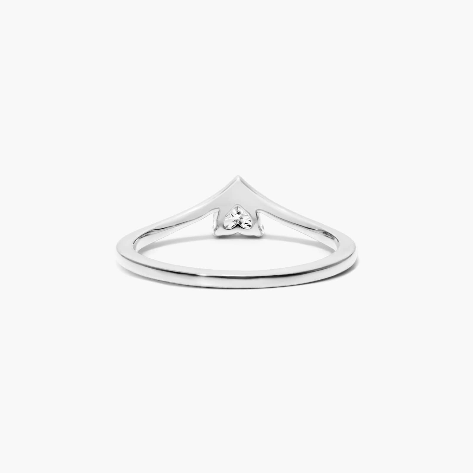Heart Shape Diamond Pinnacle Ring In 14K White Gold