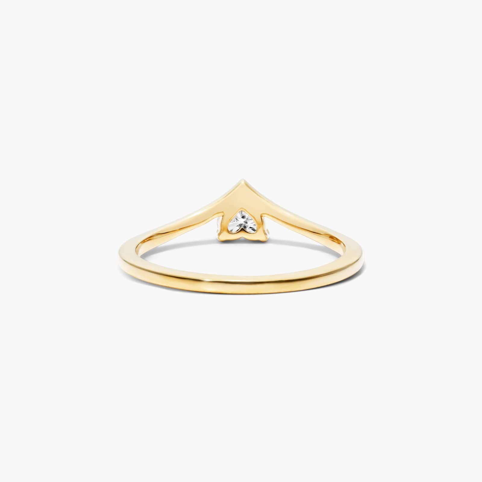 Heart Shape Diamond Pinnacle Ring In 14K Yellow Gold