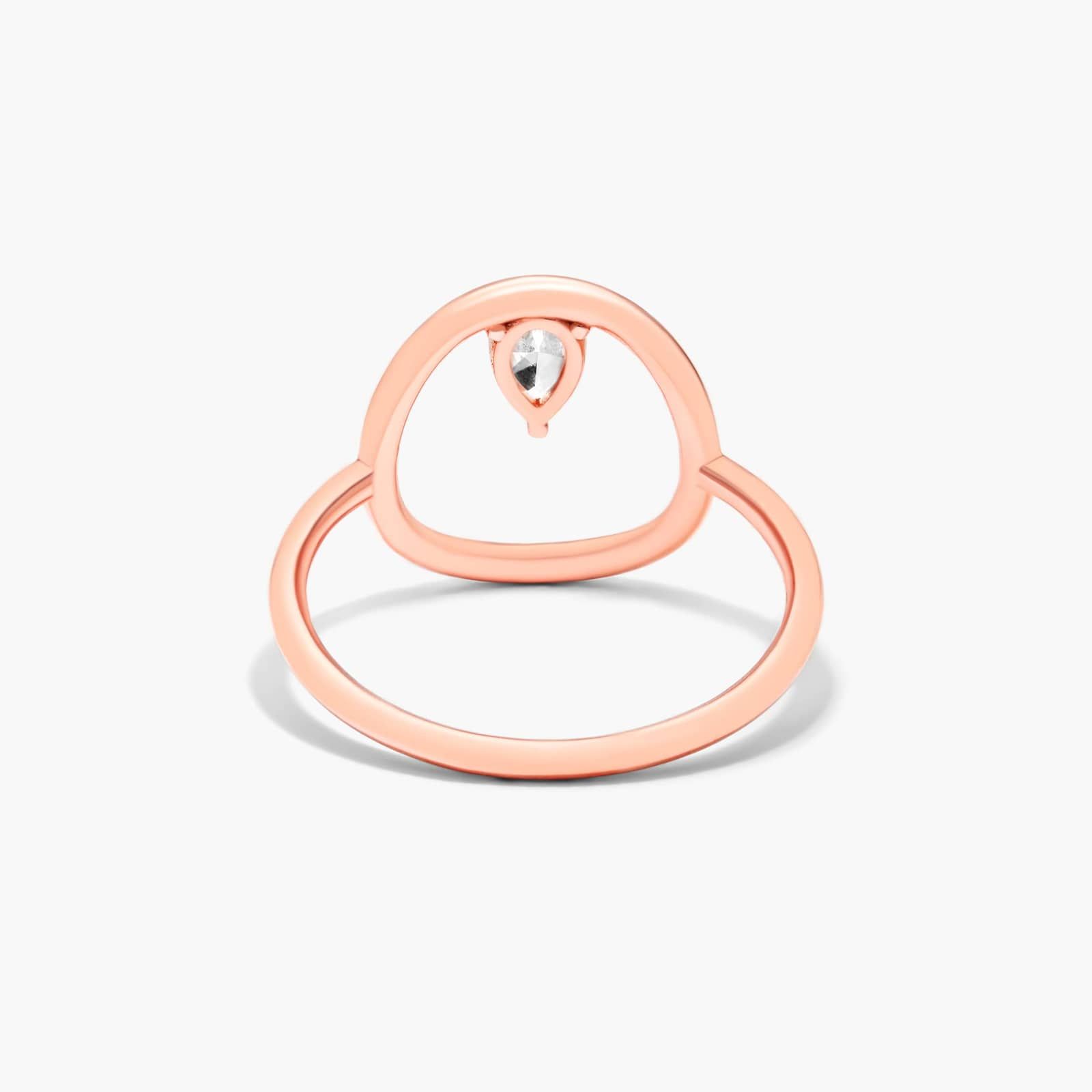 Orbit Pear Shape Diamond Ring In 14K Rose Gold