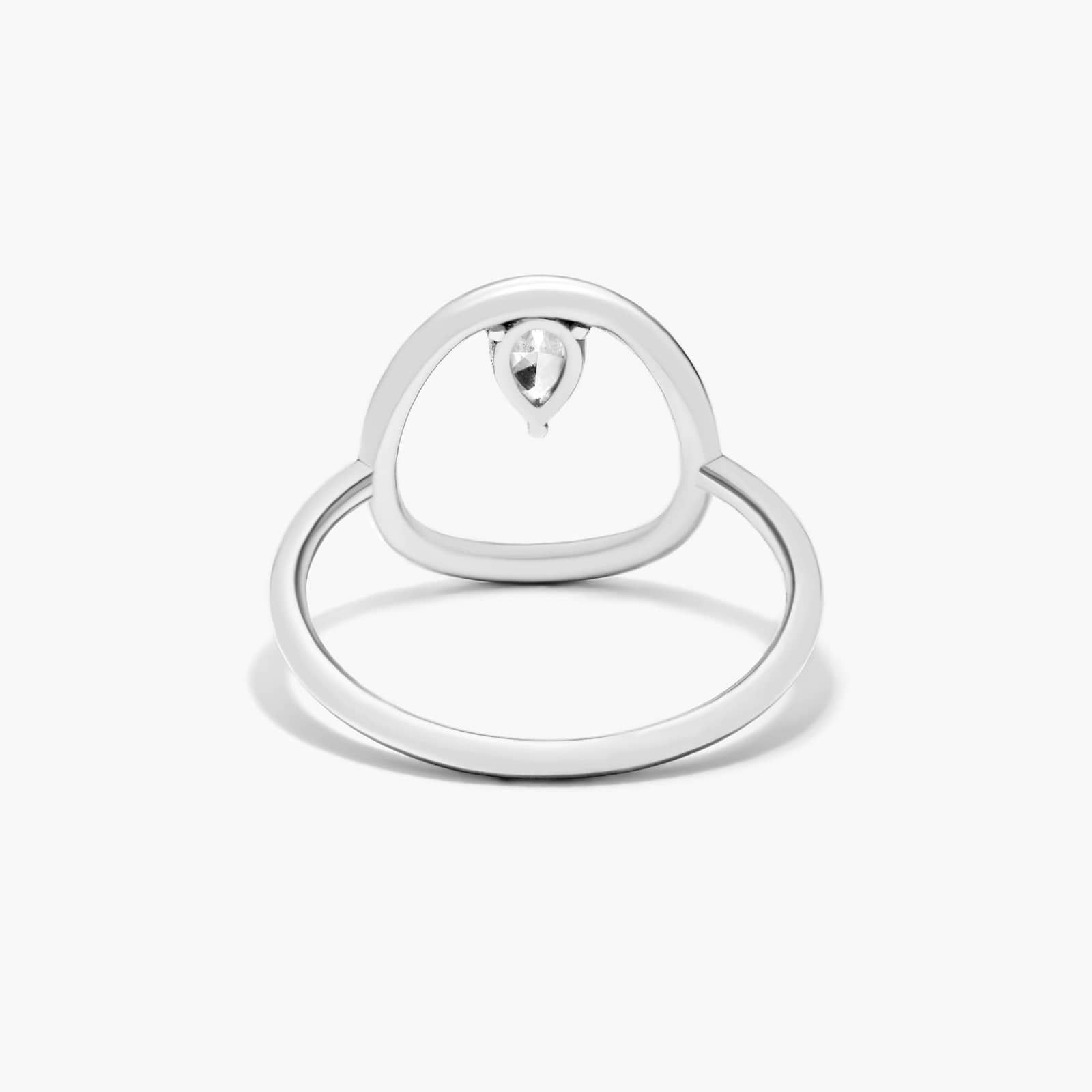 Orbit Pear Shape Diamond Ring In 14K White Gold