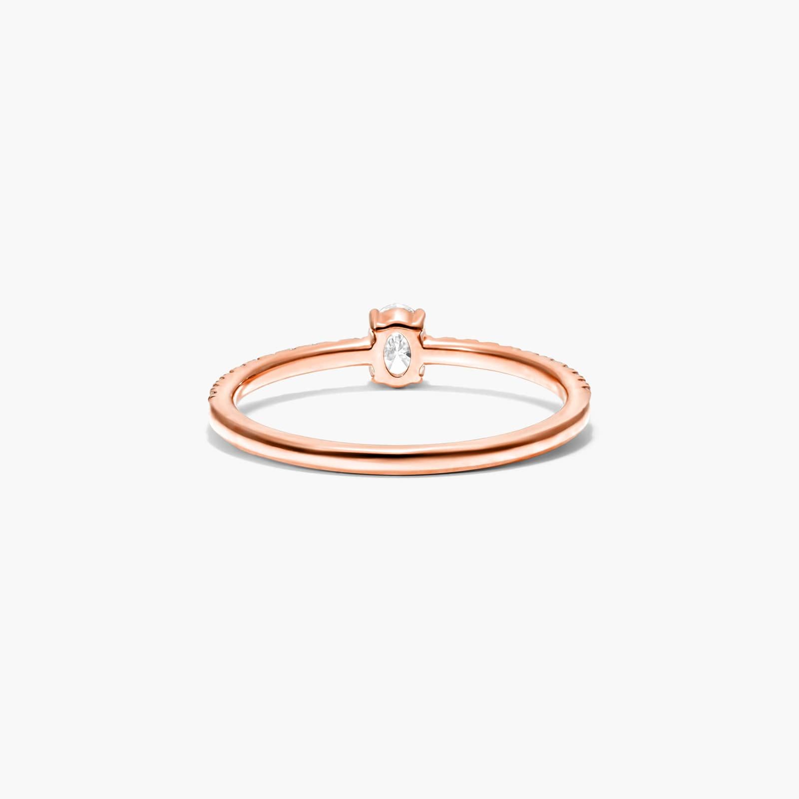 Petite Oval Cut Diamond Pavé Ring In 14K Rose Gold