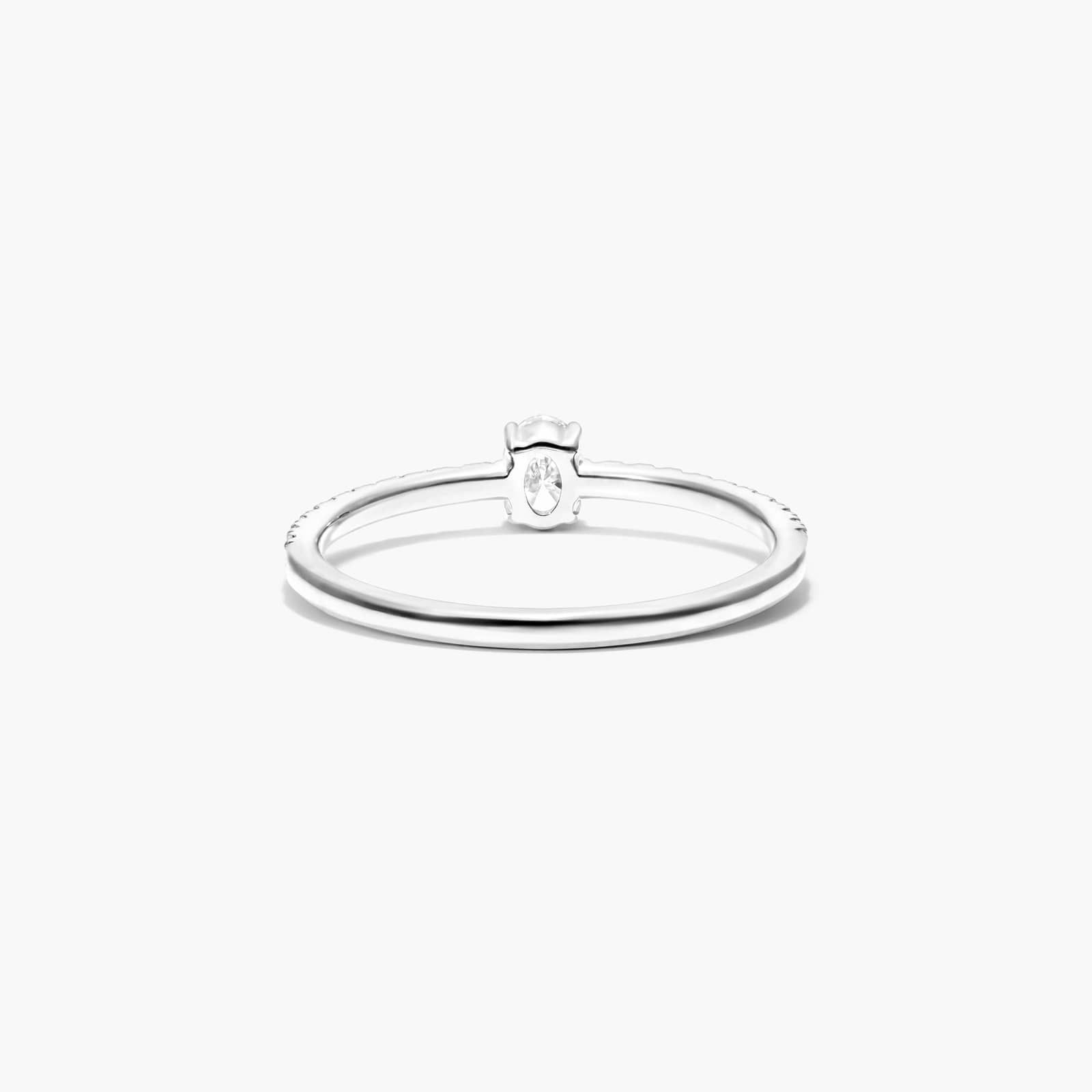 Petite Oval Cut Diamond Pavé Ring In 14K White Gold