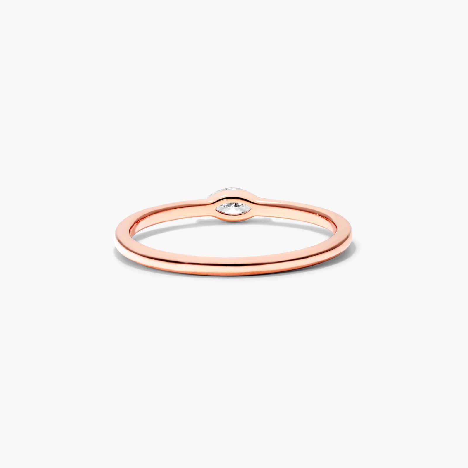 Petite Marquise Cut Solitaire Diamond Ring In 14K Rose Gold