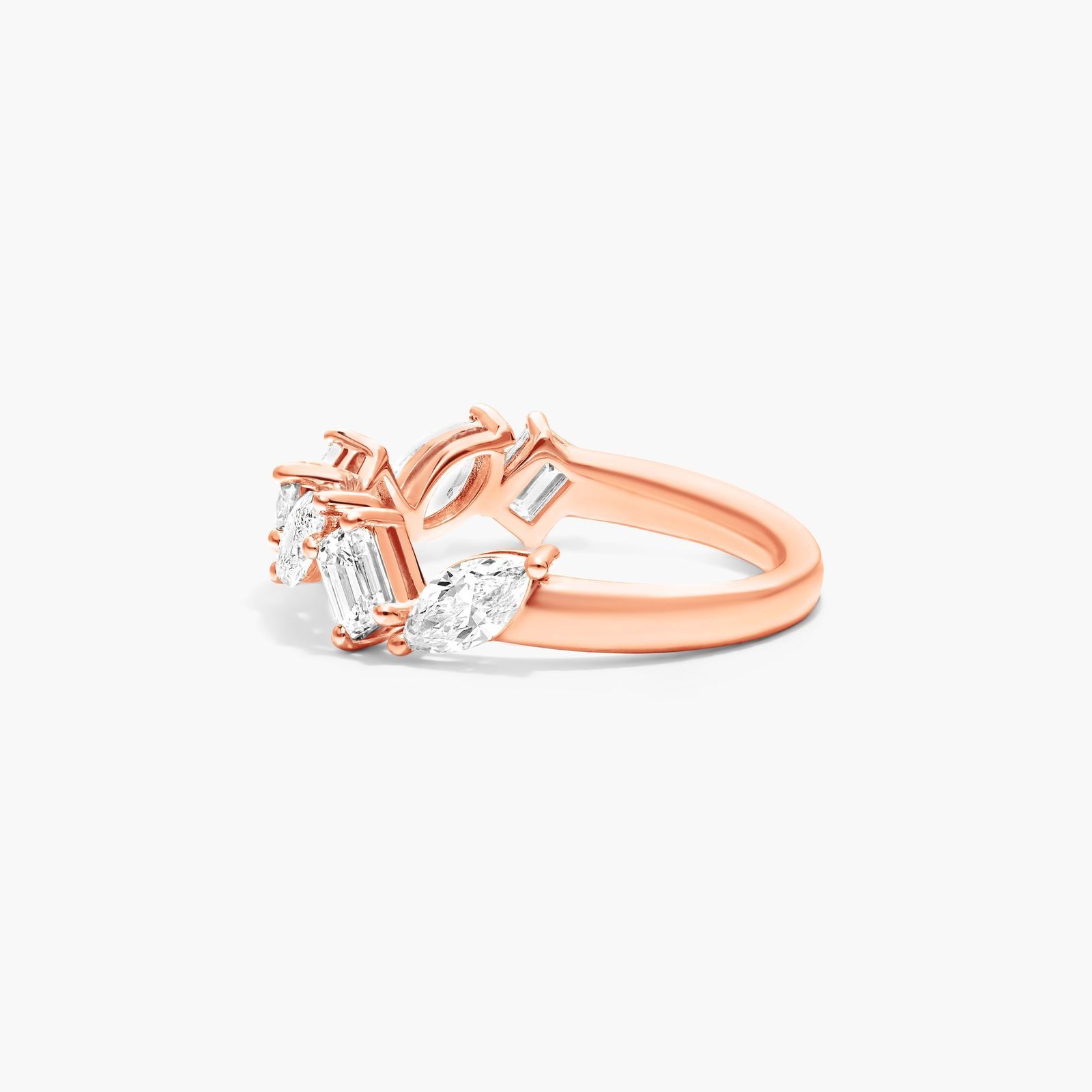 Fancy Mixed Diamond Ring In 14K Rose Gold