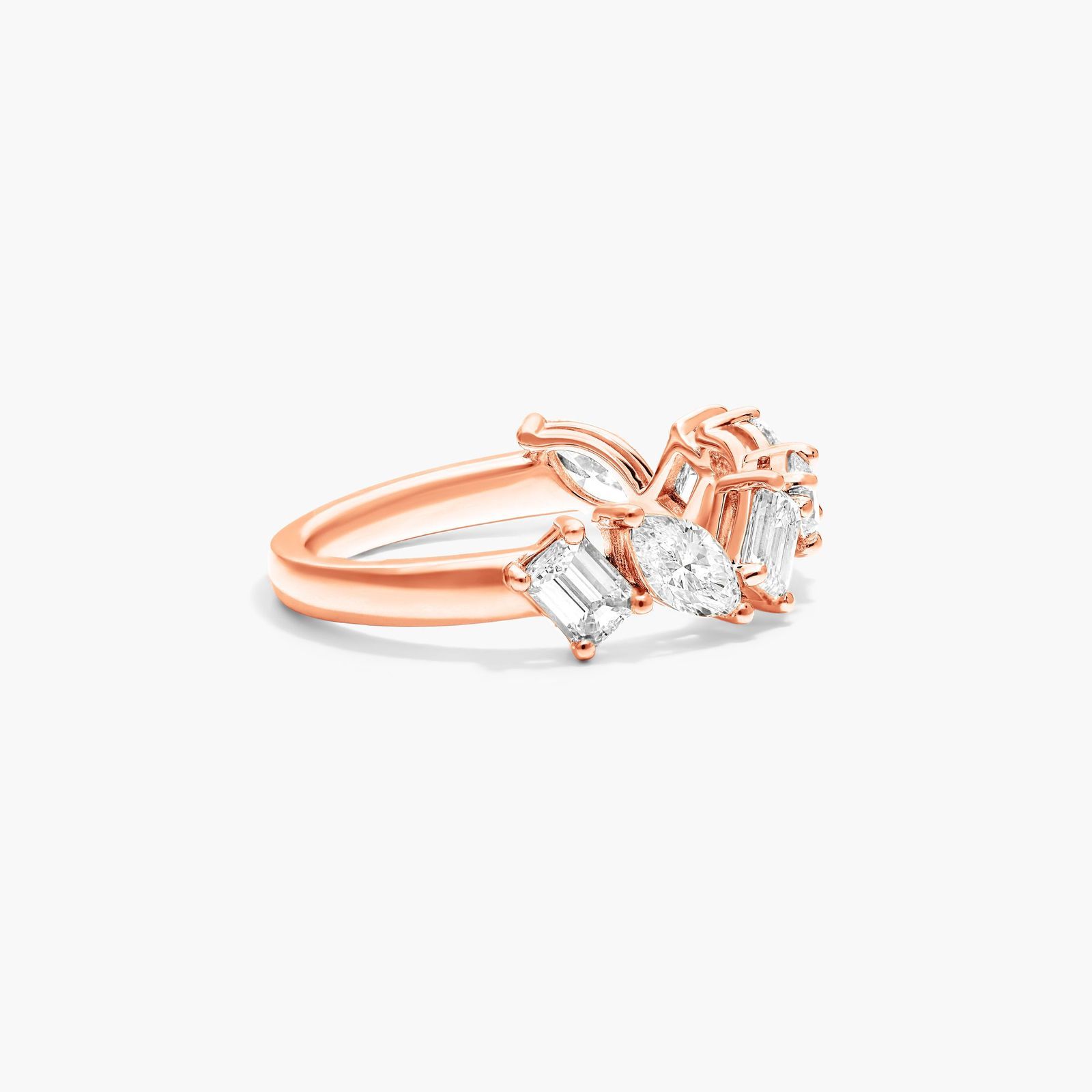 Fancy Mixed Diamond Ring In 14K Rose Gold