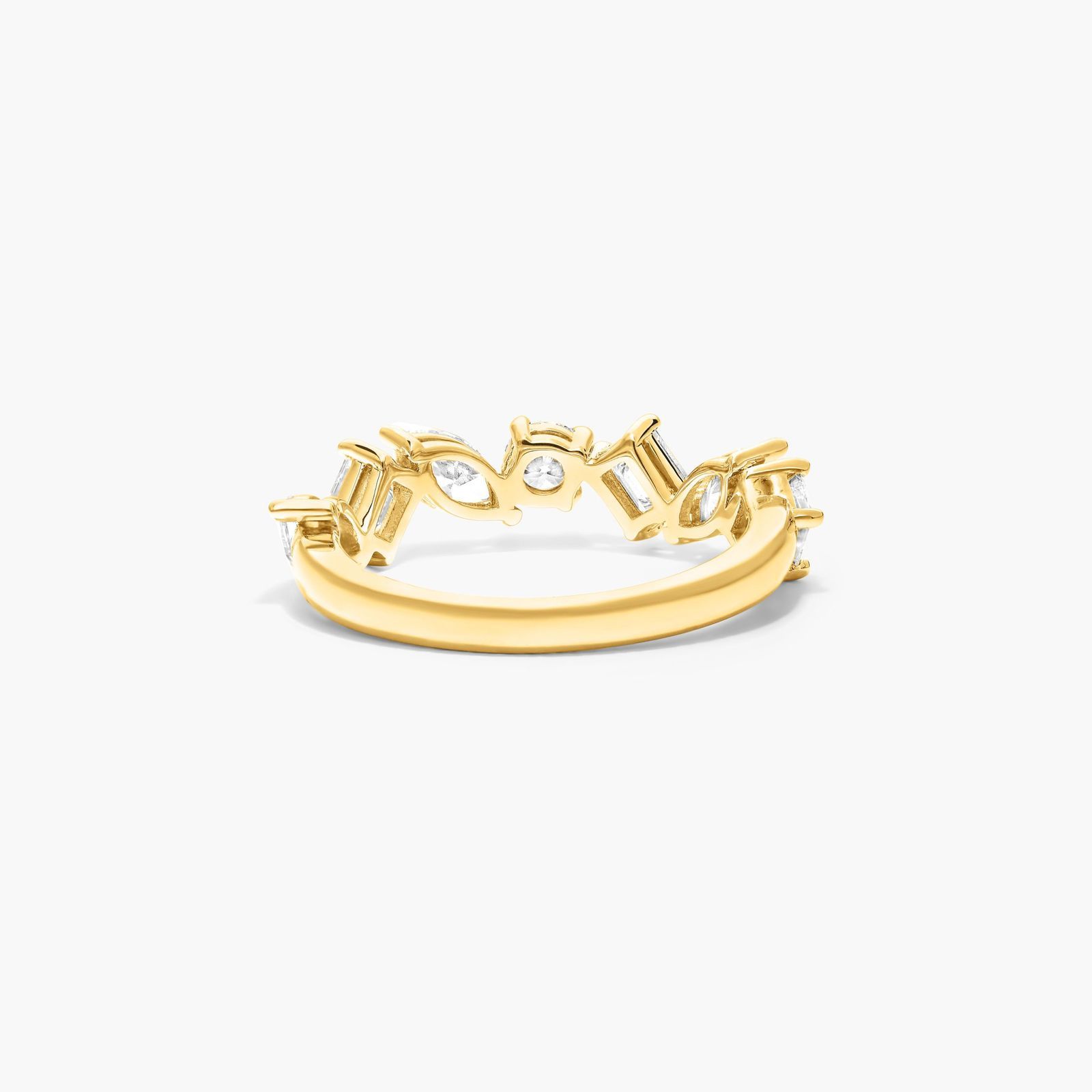 Fancy Mixed Diamond Ring In 14K Yellow Gold