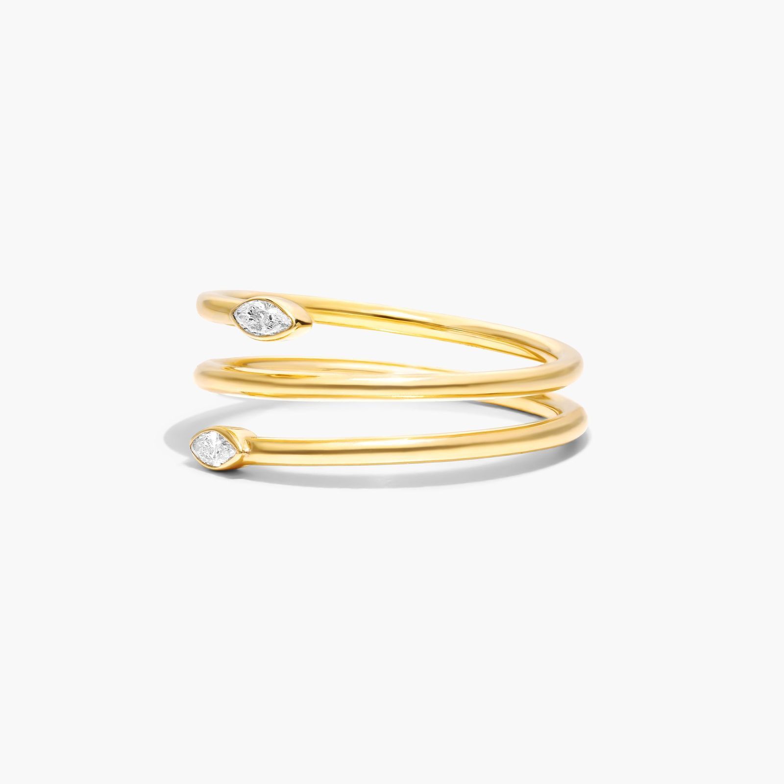 Marquise Cut Diamond Wrap Ring In 14K Yellow Gold