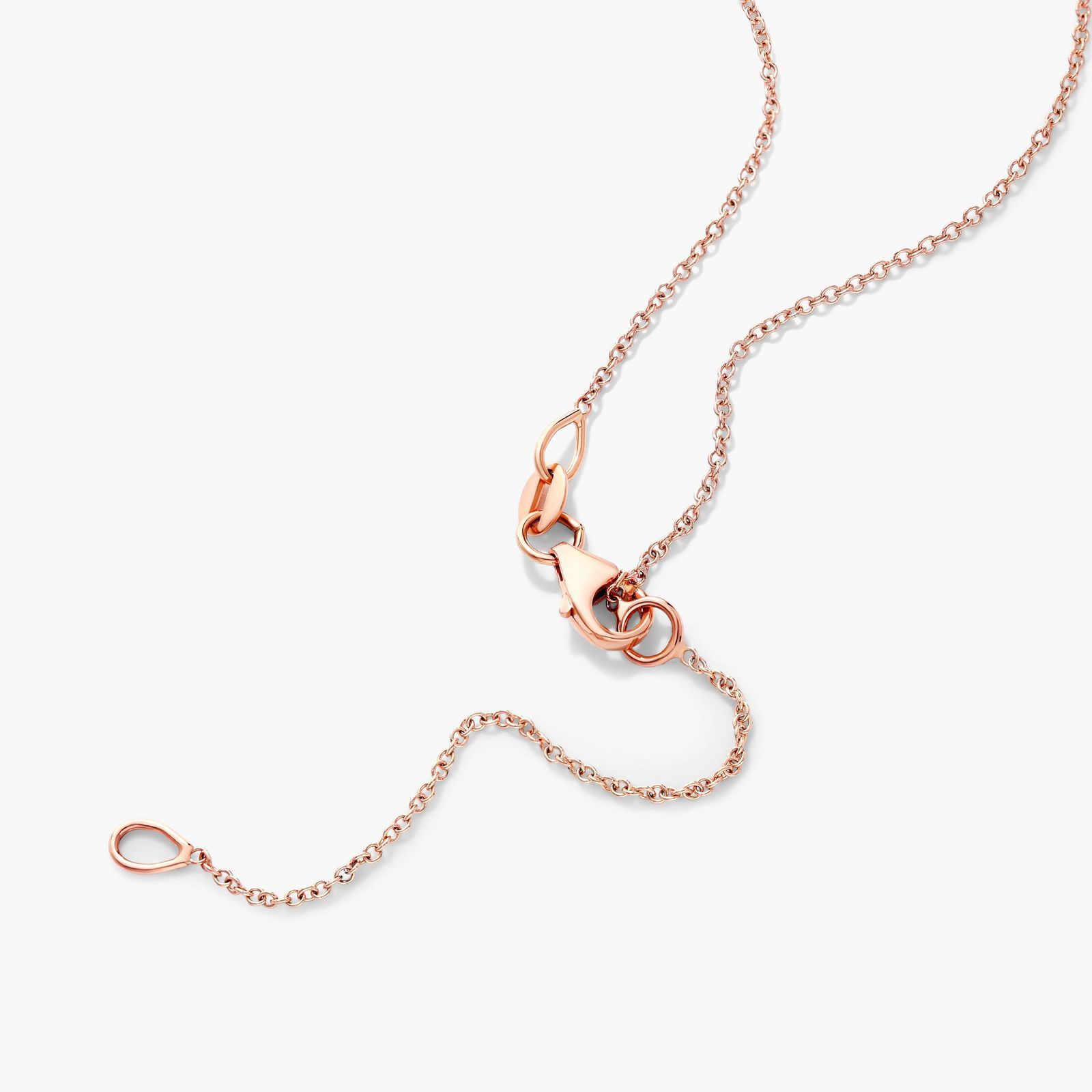 Mixed Diamond Circle Necklace In 14K Rose Gold