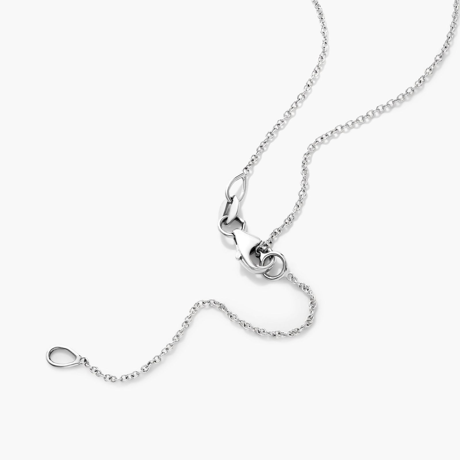 Mixed Diamond Bar Necklace In 14K White Gold
