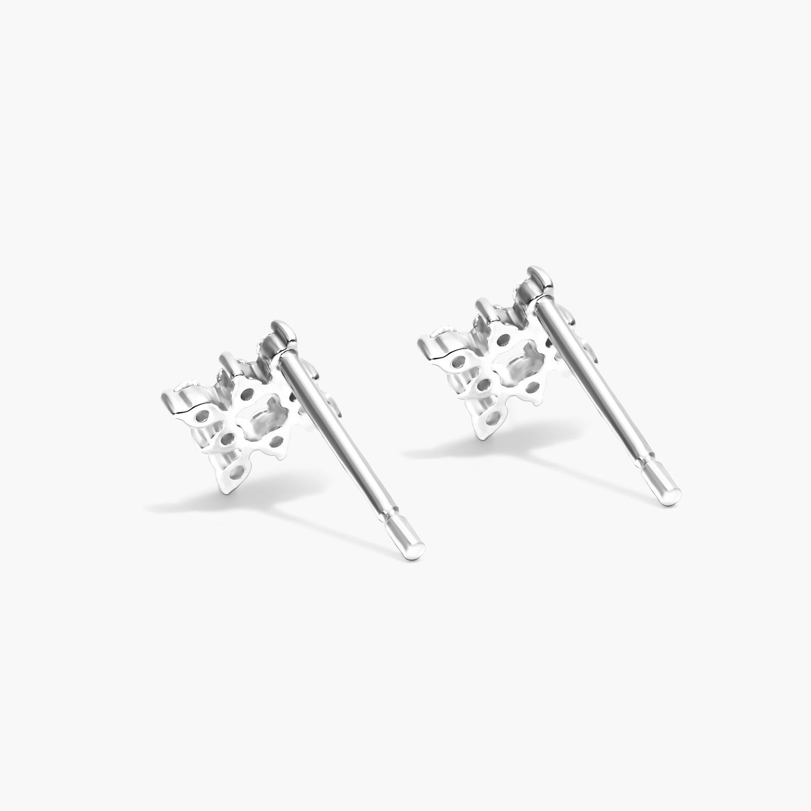 Burst Diamond Stud Earrings In 14K White Gold By Brevani