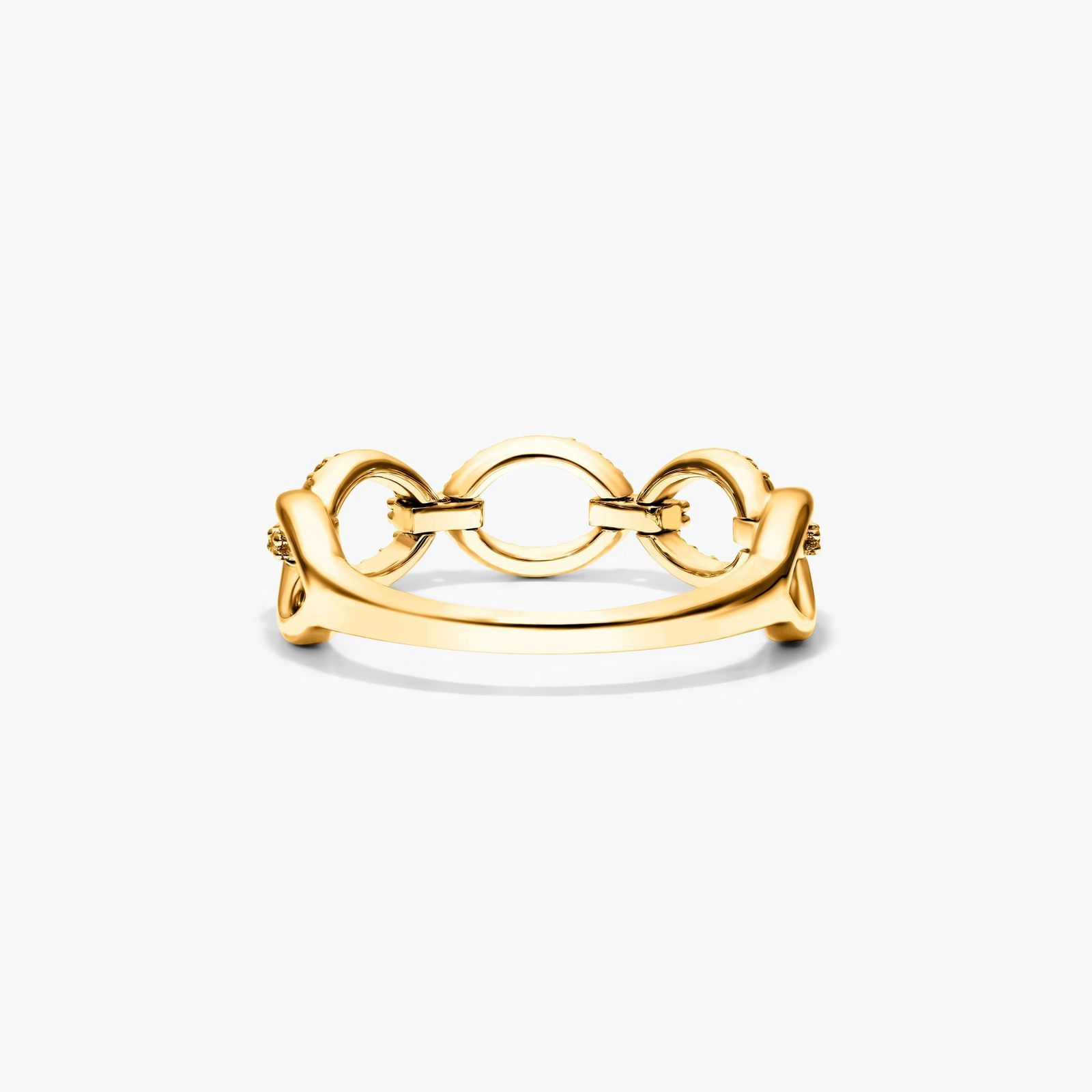 Diamond Chain Ring In 14K Yellow Gold
