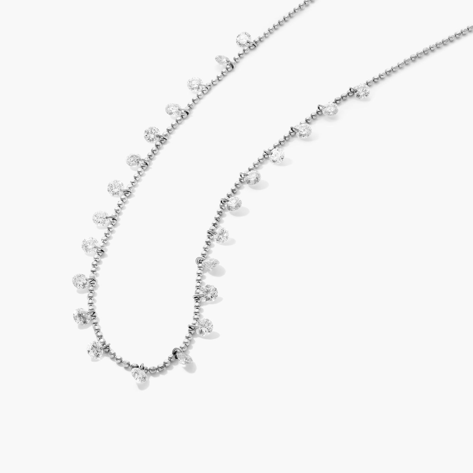 Diamond Cleopatra Necklace In 14K White Gold by Brevani