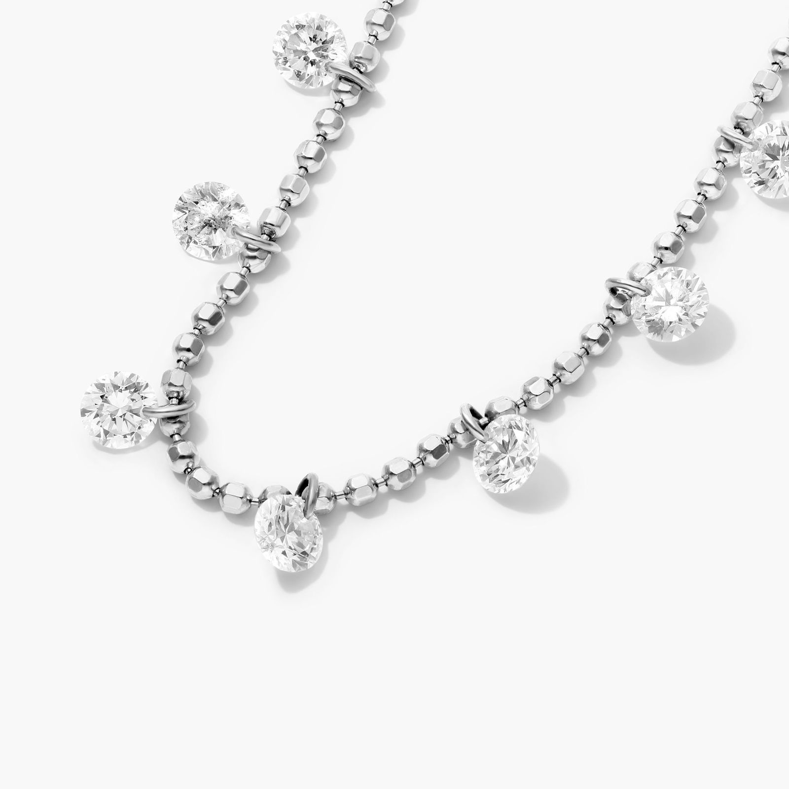 Diamond Cleopatra Necklace In 14K White Gold by Brevani