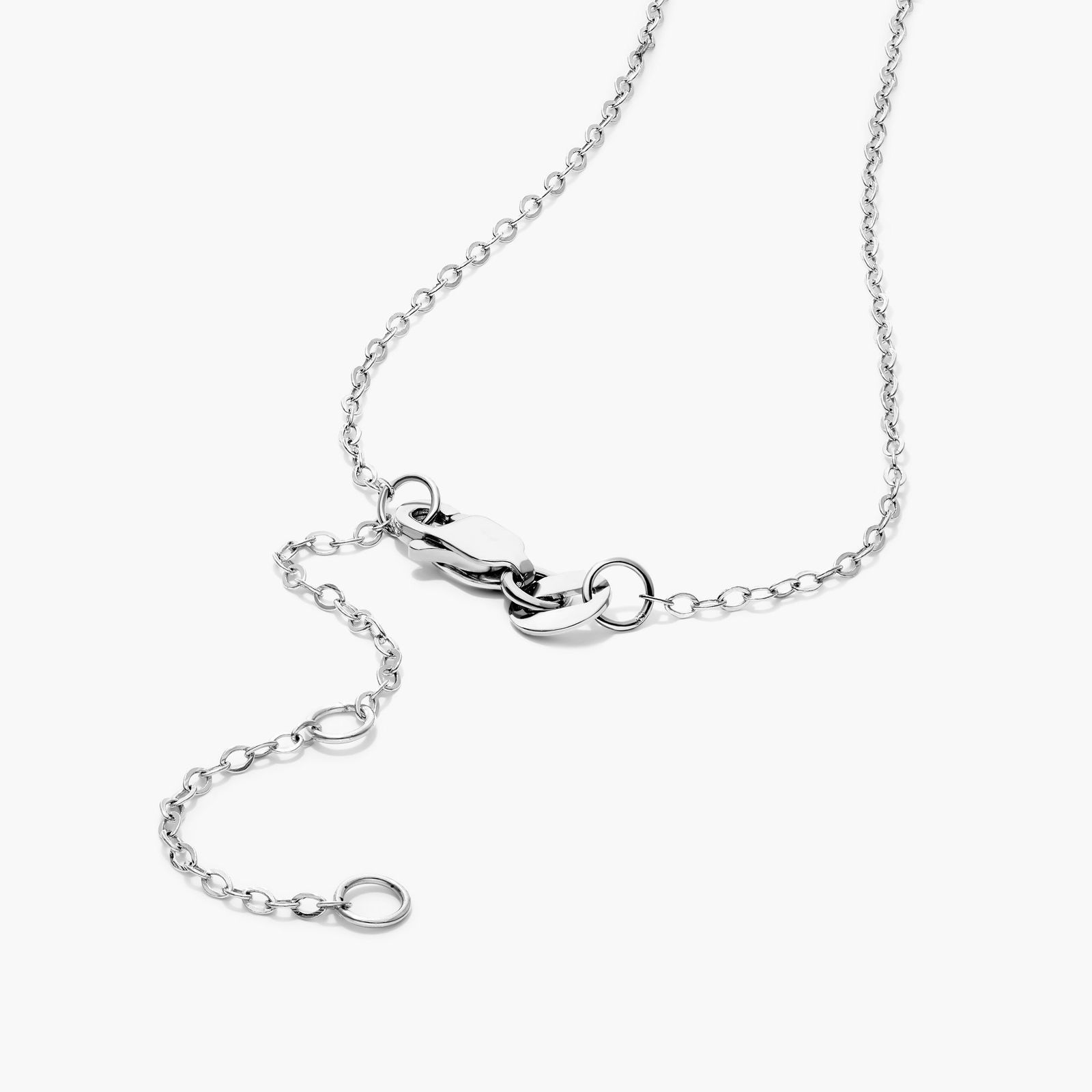 Graduated Diamond Lariat Necklace In 14K White Gold