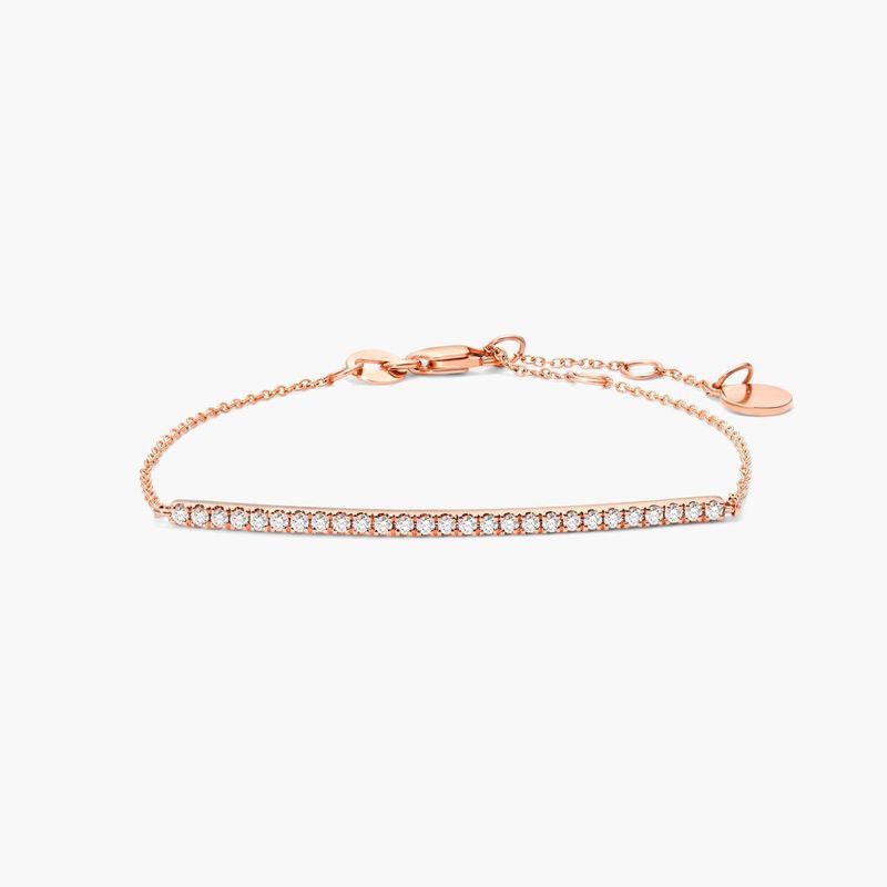 Bar Diamond Bracelet In 14K Rose Gold